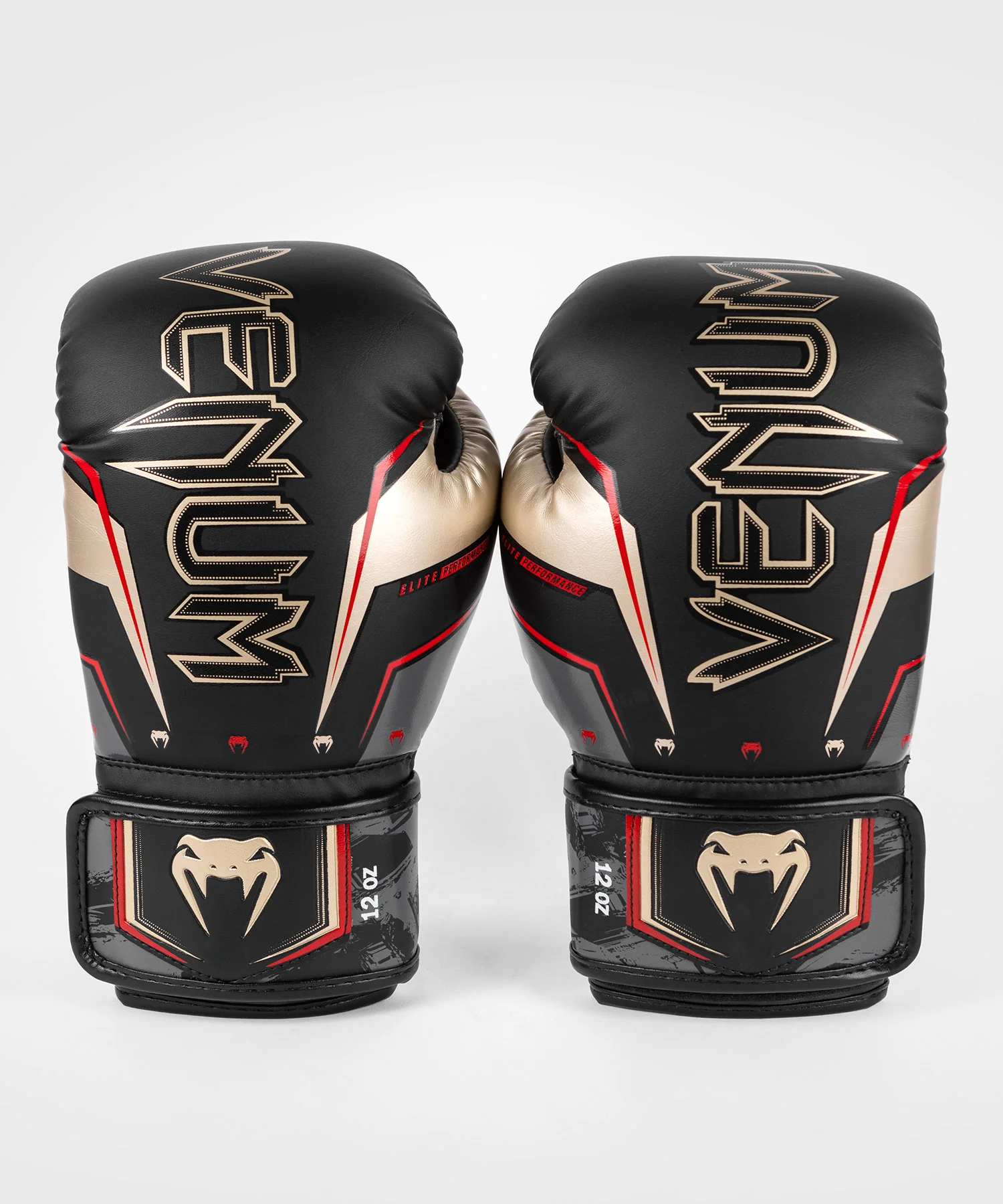 Gants de Boxe Venum Elite Evo - Noir/Or/Rouge - Image 3