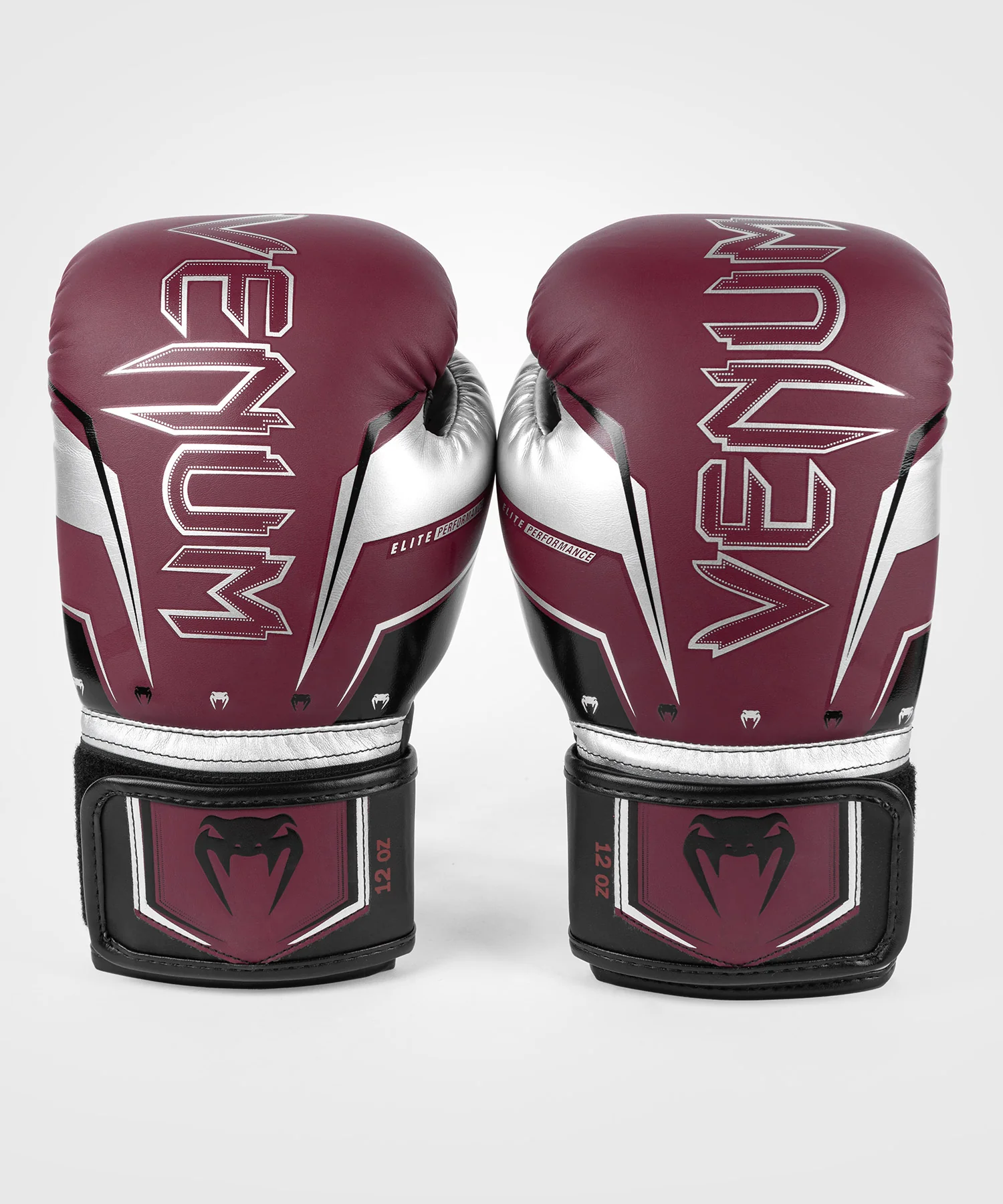 Gants de Boxe Venum Elite Evo - Rouge Bordeaux/Argent - Image 4