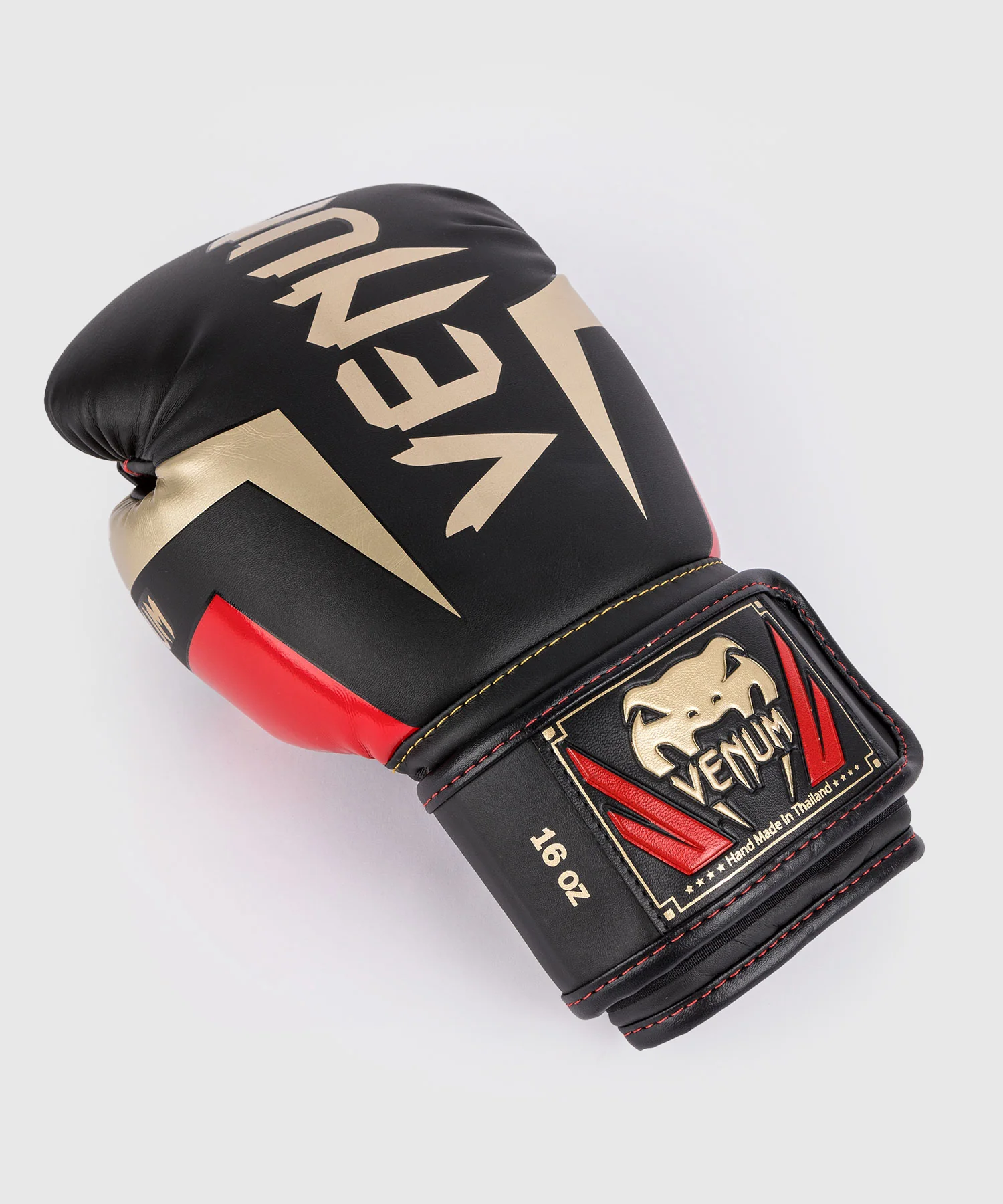 Gants de boxe Venum Elite - Noir/Or/Rouge - Image 4