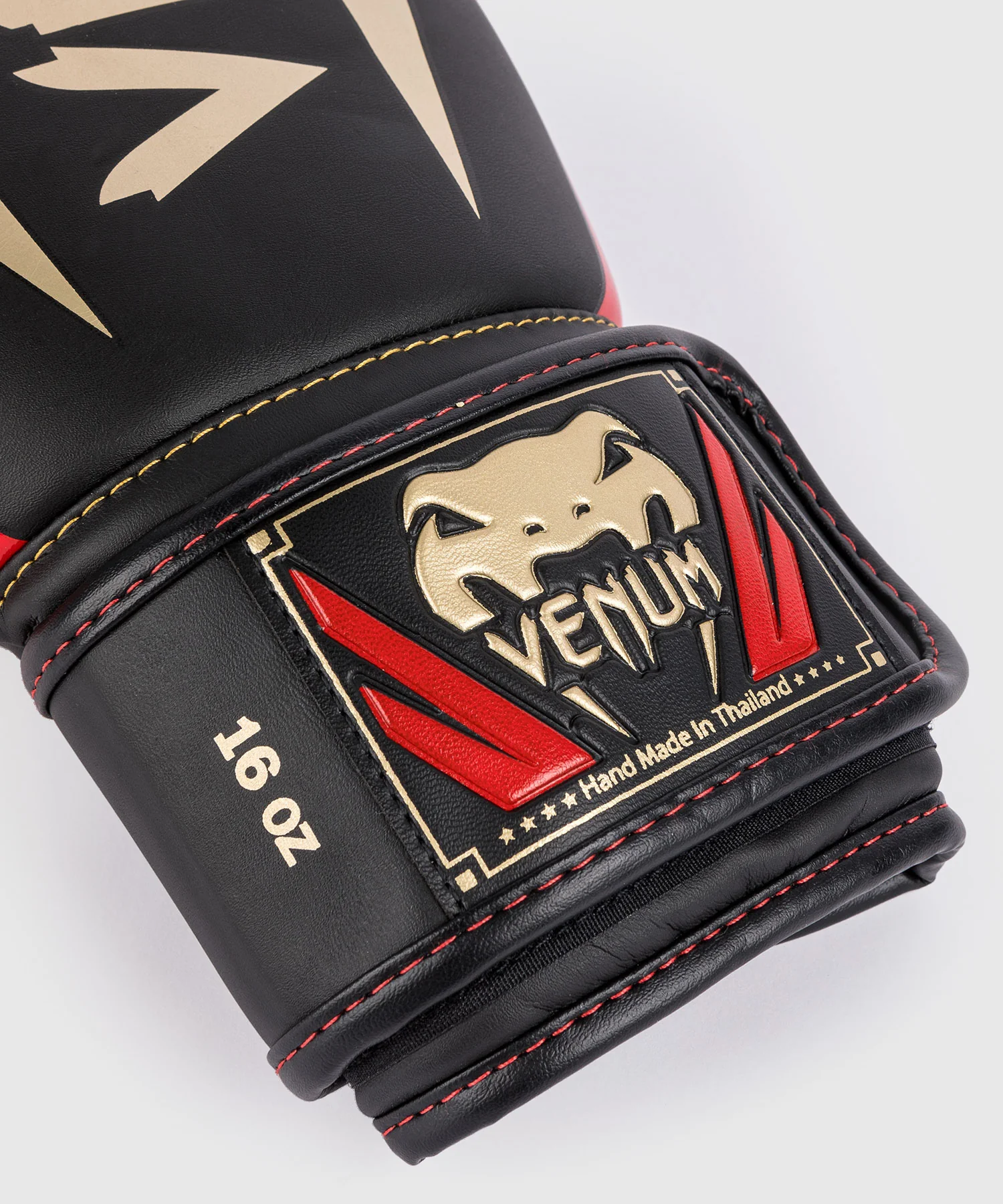 Gants de boxe Venum Elite - Noir/Or/Rouge - Image 5