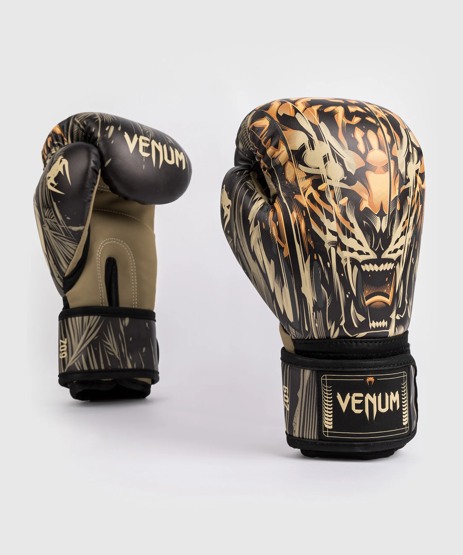 Gants de Boxe Venum Tiger pour Enfants - Noir/Orange Néon - Image 2