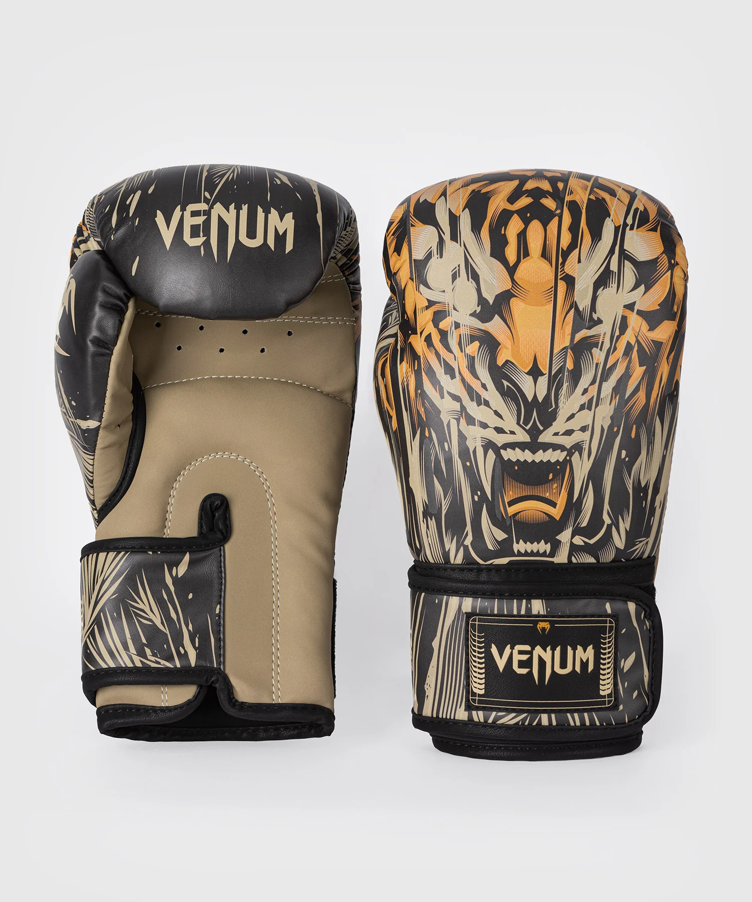 Gants de Boxe Venum Tiger pour Hommes - Noir/Orange Néon
