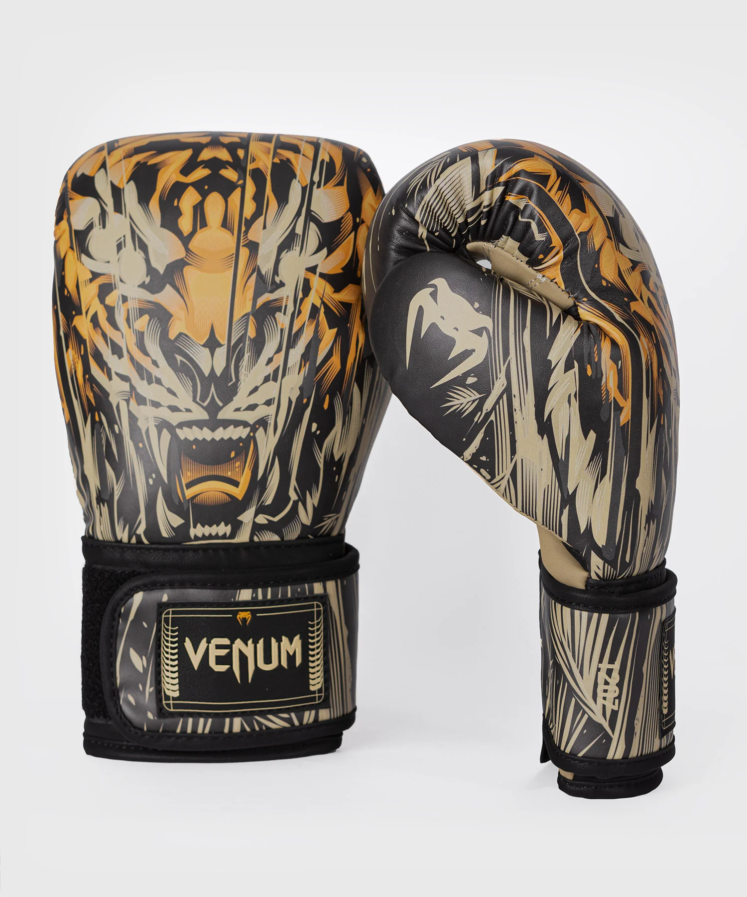 Gants de Boxe Venum Tiger pour Hommes - Noir/Orange Néon - Image 2