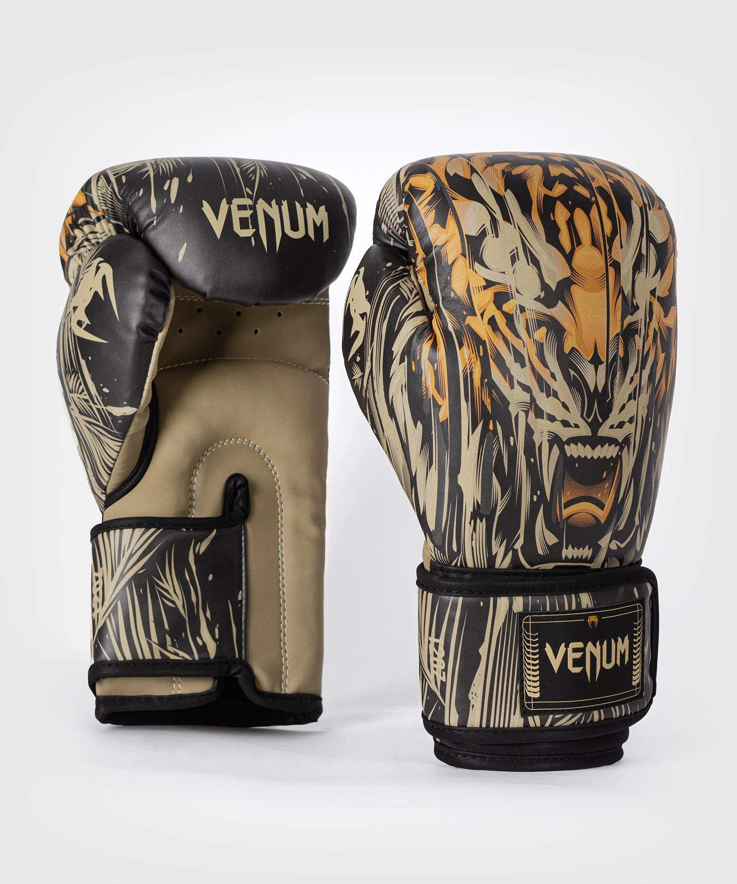 Gants de Boxe Venum Tiger pour Hommes - Noir/Orange Néon - Image 3
