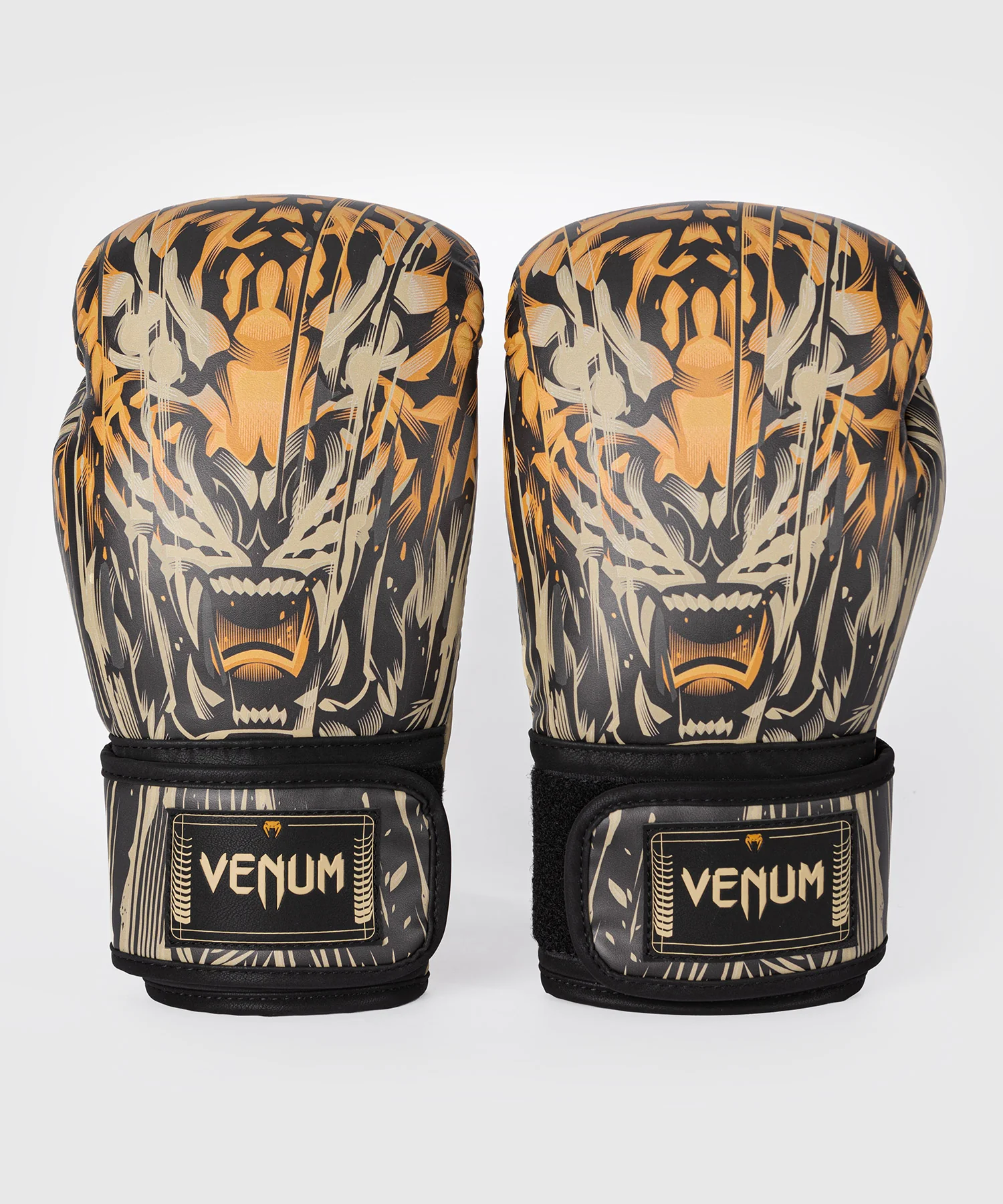 Gants de Boxe Venum Tiger pour Hommes - Noir/Orange Néon - Image 4