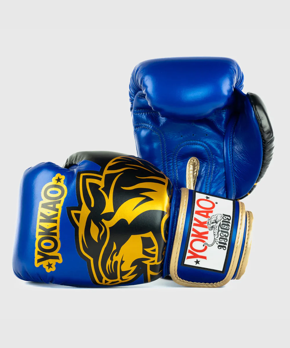 Gants de Boxe Yokkao Original Or - Bleu