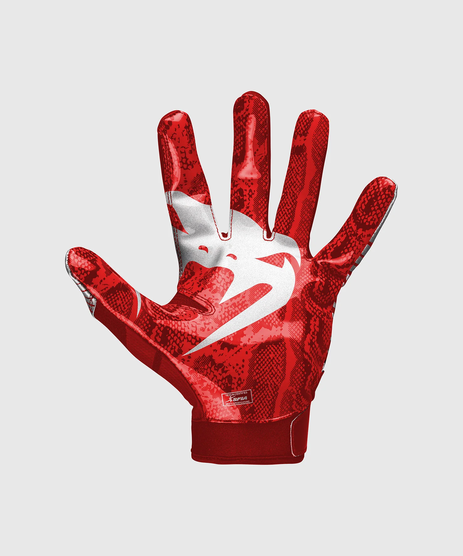 Gants de Football Venum Elite - Rouge/Argent - Image 3