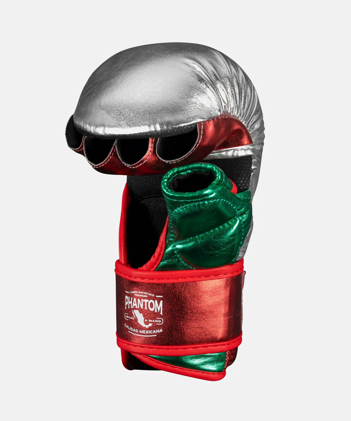 Gants de sparring MMA Mexico Phantom Athletics - Argent/Vert/Rouge - Image 4