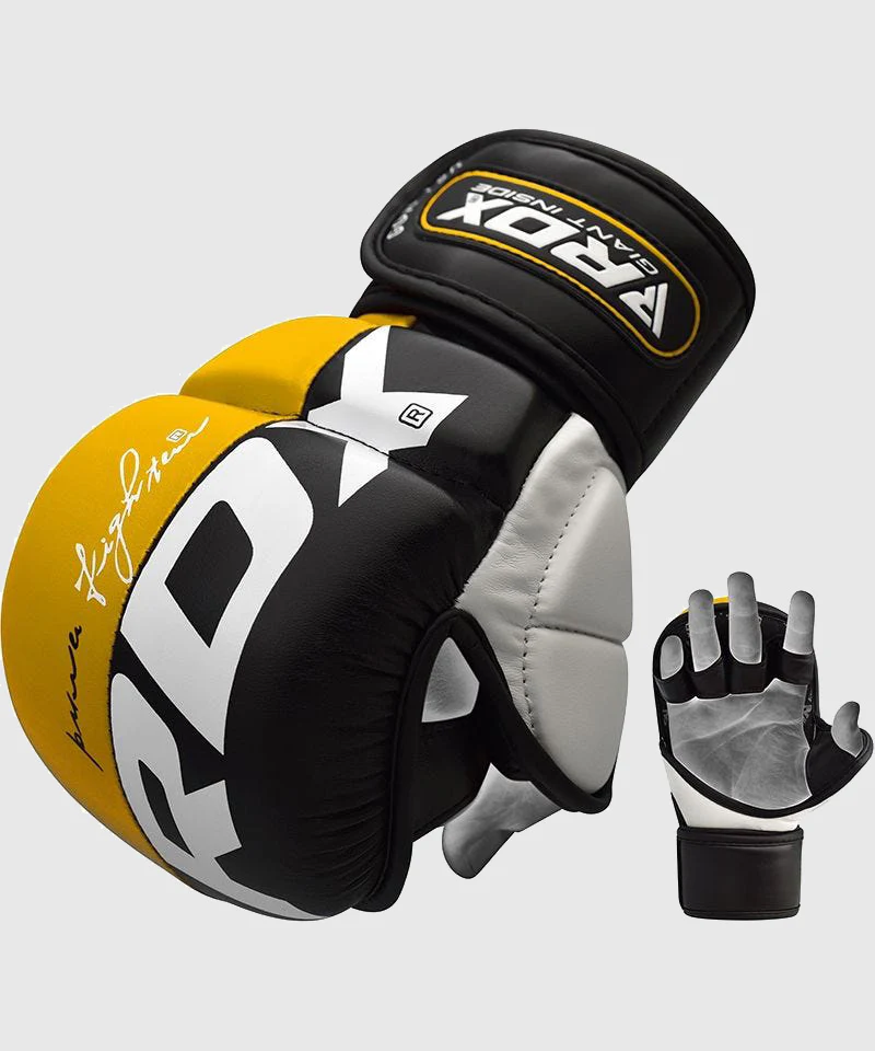 Gants de sparring MMA T6 RDX Sports - Jaune - Image 4