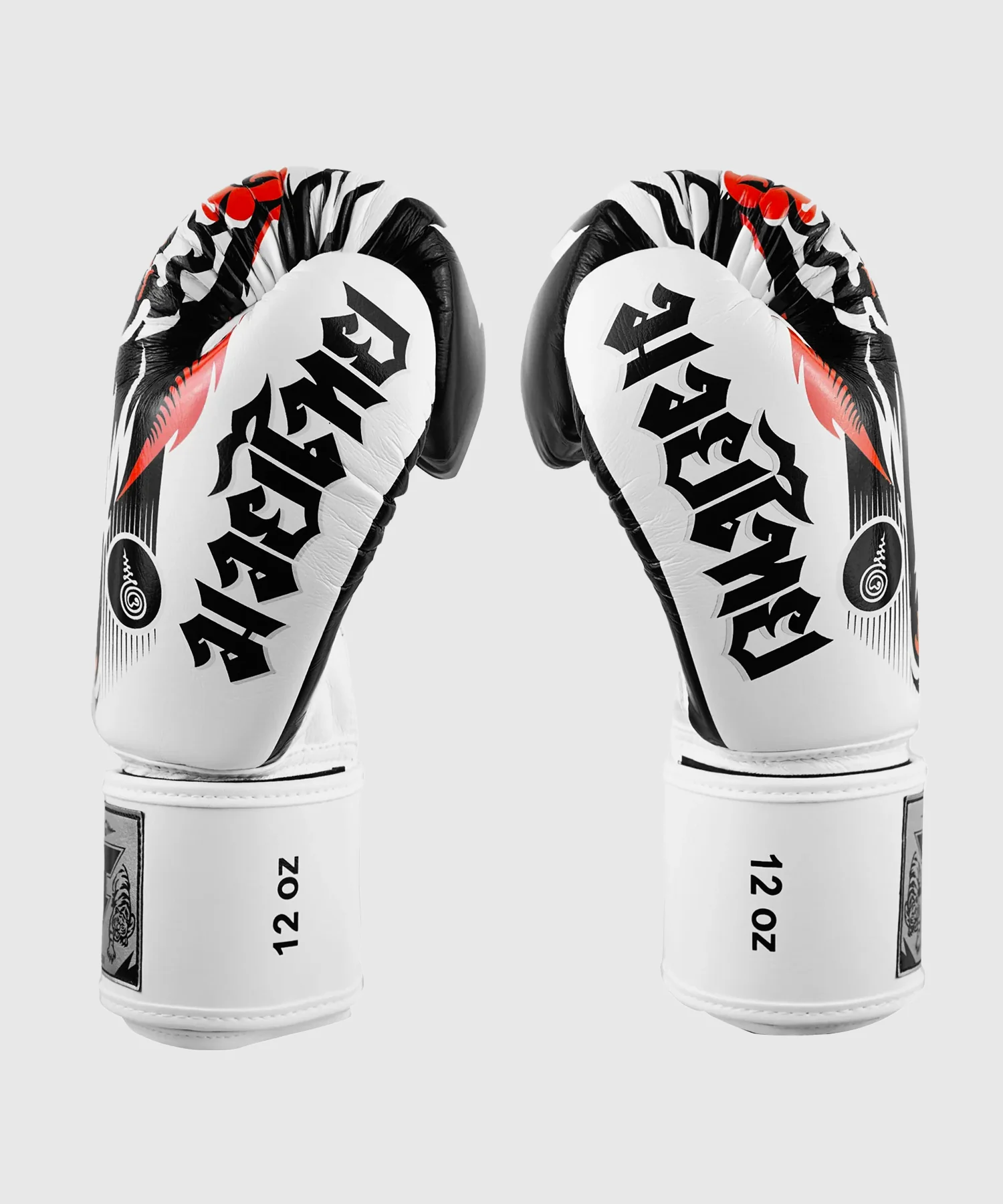 Gants de Boxe Short de Muay Thai Tuff En Cuir Tiger - Blanc - Image 3