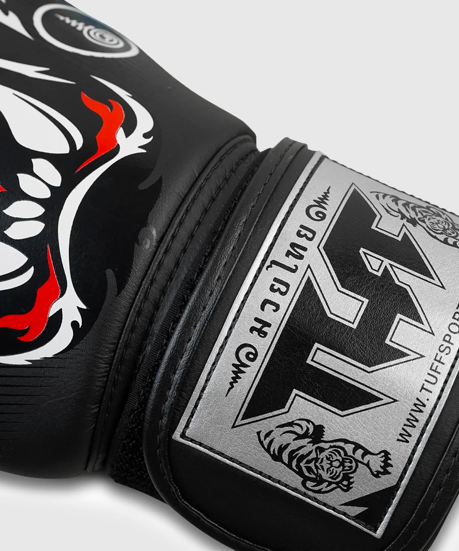 Gants de Boxe Short de Muay Thai Tuff En Cuir Tiger - Noir - Image 4