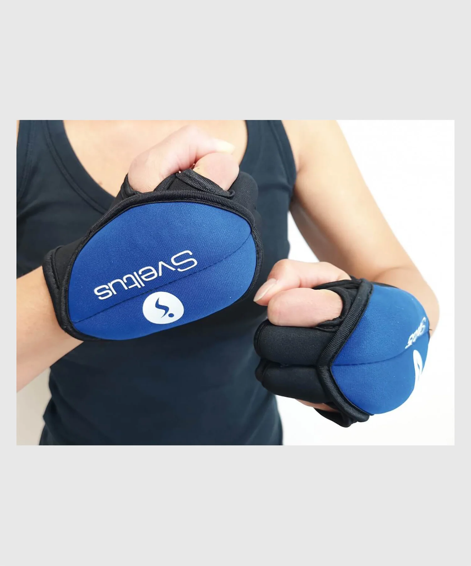 Gants de Piloxing Sveltus - 500 g - Lot de 2 - Bleu/Noir - Image 4