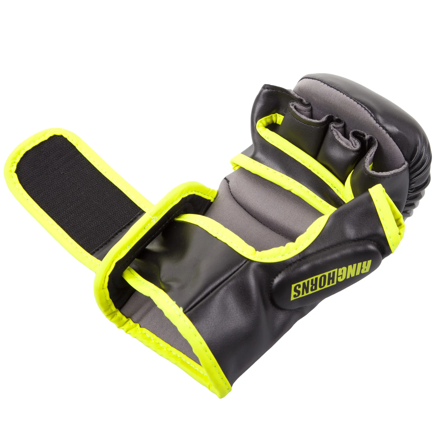 Gants de sparring Ringhorns Charger - Noir/Jaune Fluo - Image 3