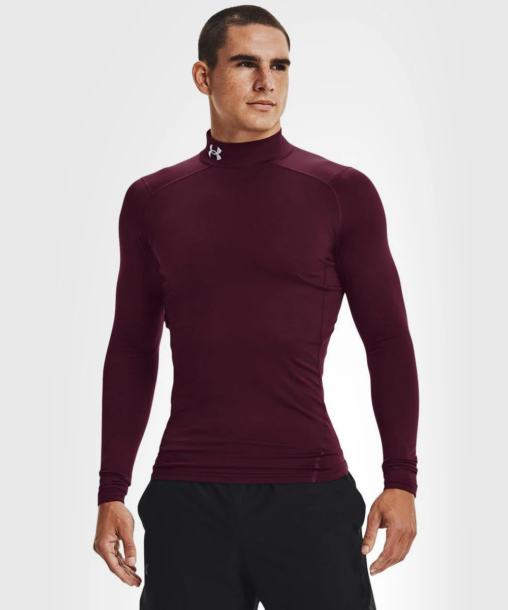 Haut De Compression À Col Montant Under Armour Coldgear - Bordeaux