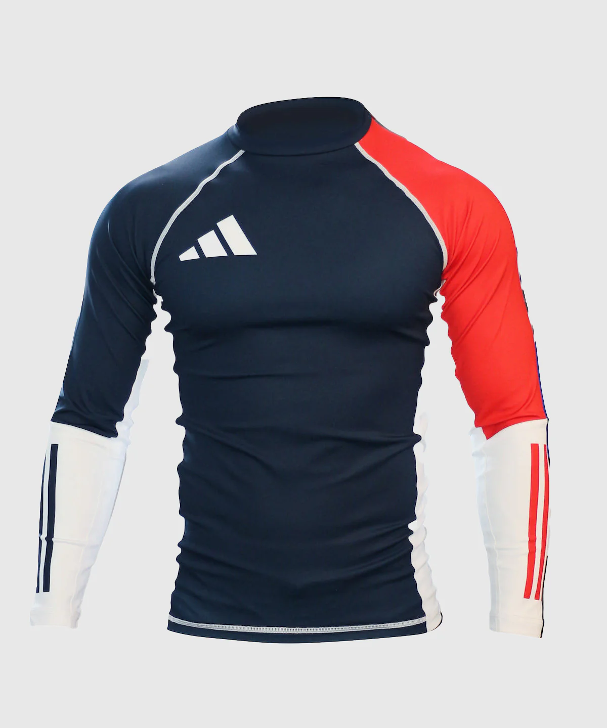 Haut de Compression Manches Longues Adidas - Bleu/Blanc/Rouge
