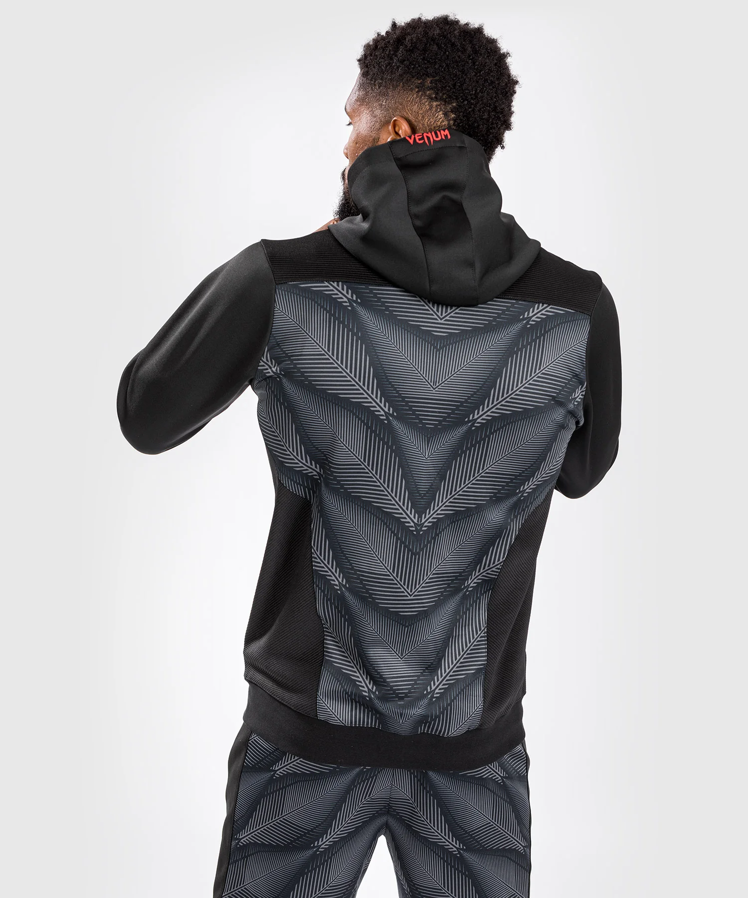 Hoodie zippé à capuche Venum Phantom - Noir/Rouge - Image 2