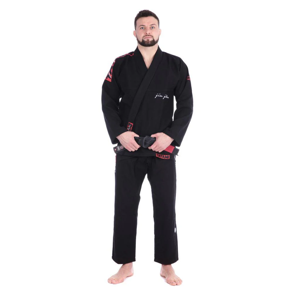 Kimono de JJB Tatami Fightwear Red Bar - Noir