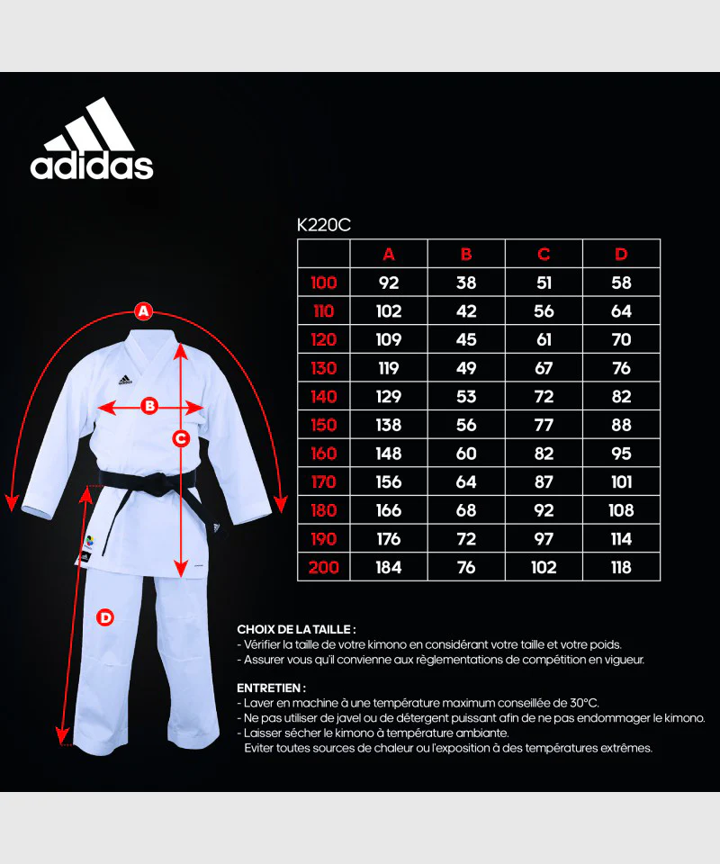 Kimono de Karaté Adidas 220 Club - Blanc - Image 3