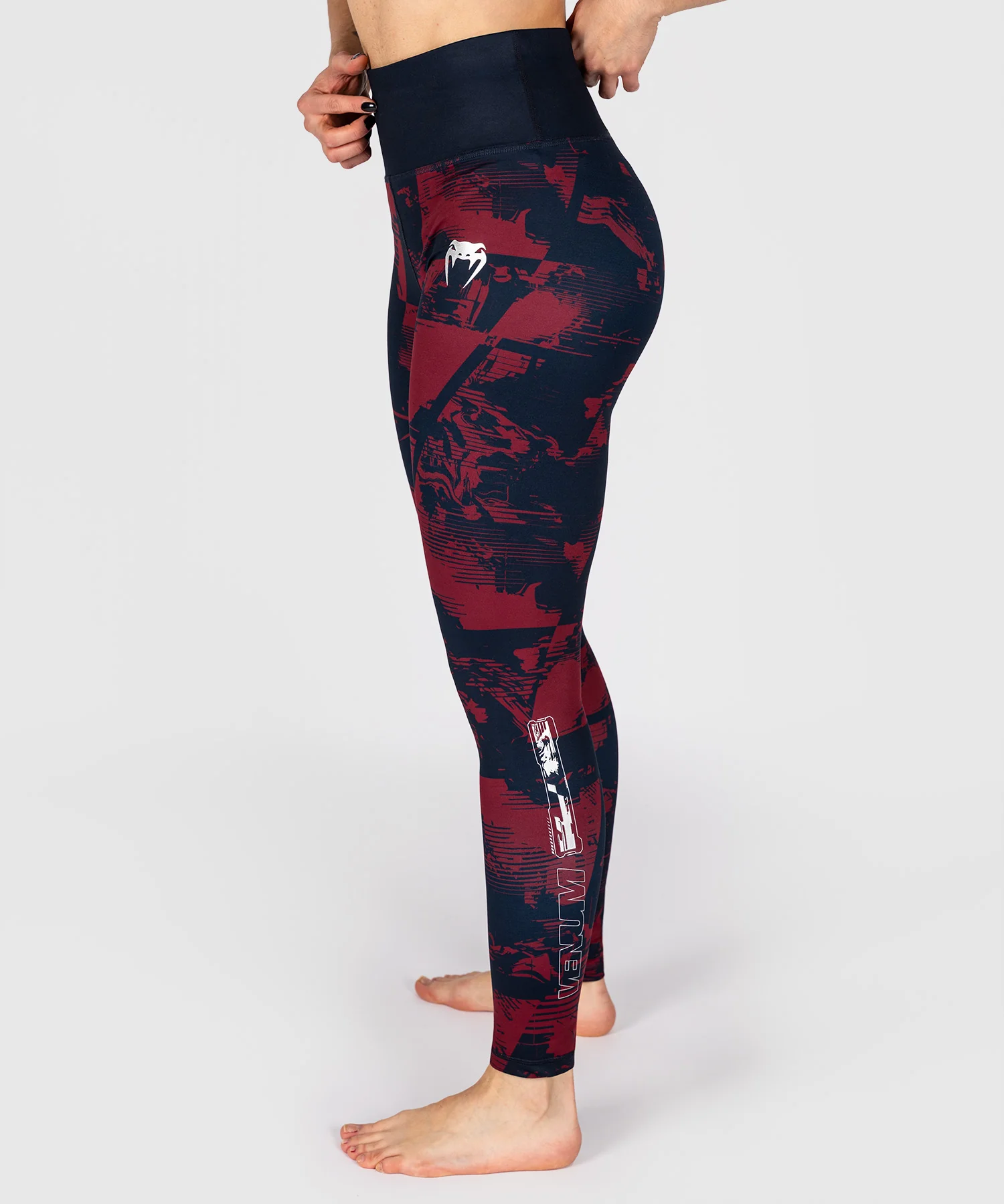 Legging Femme UFC Zenith by Venum Authentic Fight Week - Bleu marine/Bordeaux/Argent - Image 3