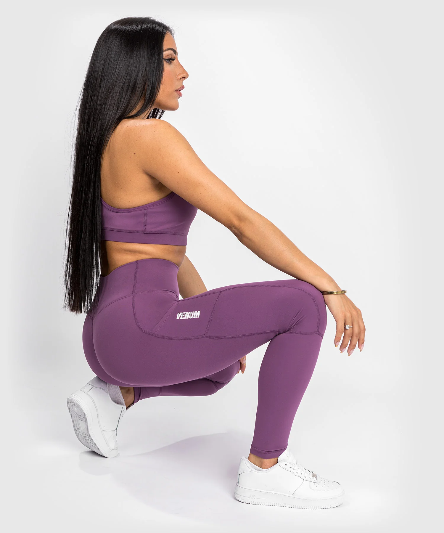 Leggings Venum Essential Performance -  Orchidée Sombre/Argent Brossé - Image 4