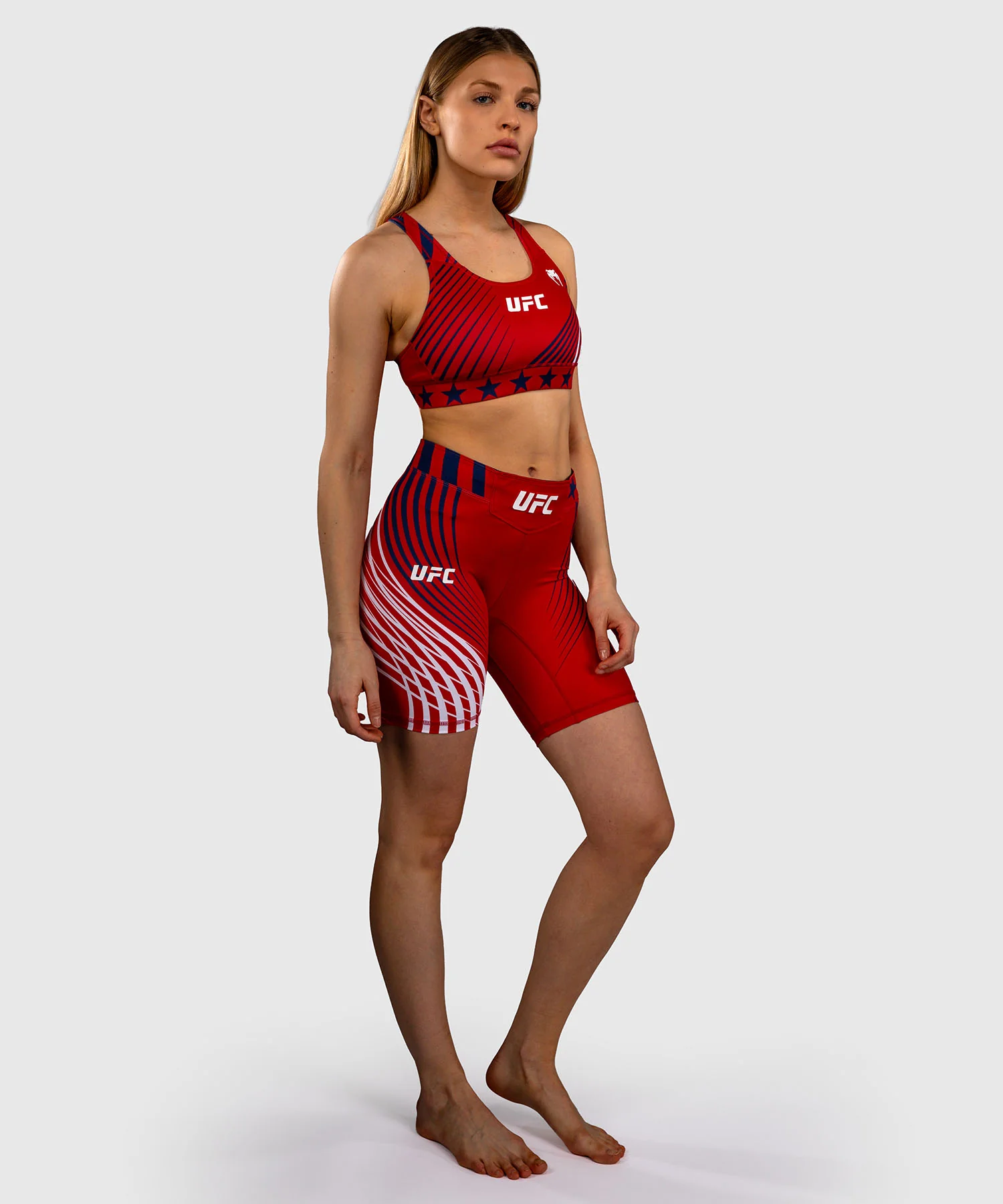 Official UFC Freedom 250 by Venum Authentic Short Vale Tudo coupe longue pour femme - Rouge - Image 8