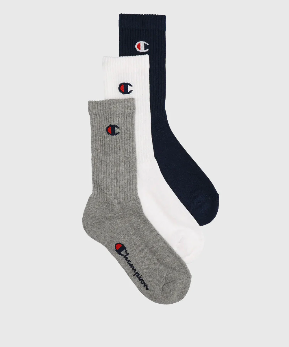 Pack De 3 PAires De Chaussettes Champion - Bleu Marine/Gris/Blanc