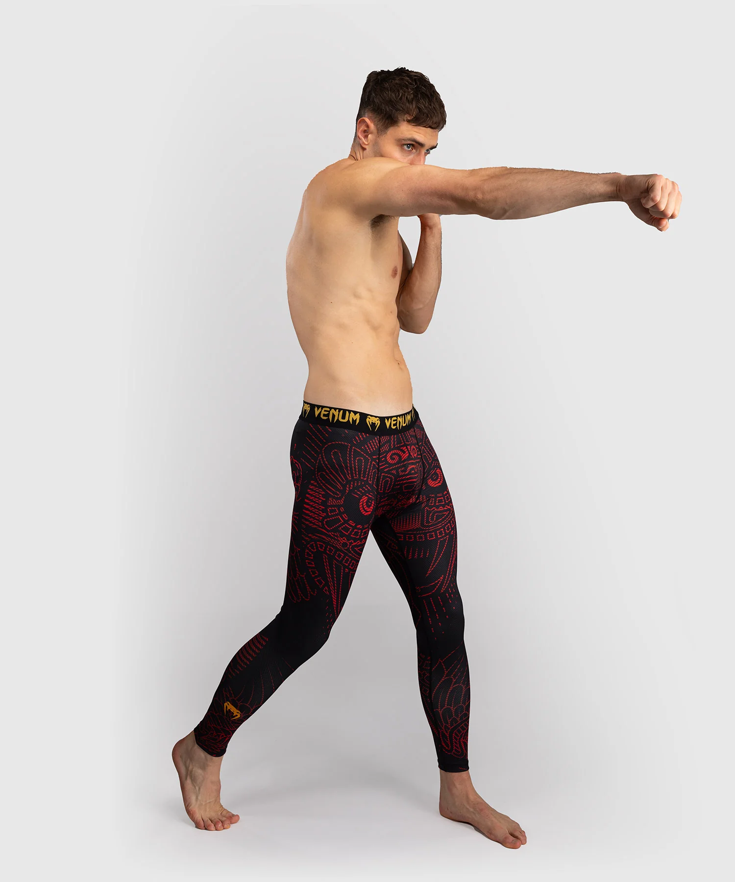 Pantalon de Compression Venum Quetzal Fury - Noir/Rouge Fury/Mandarine - Image 5