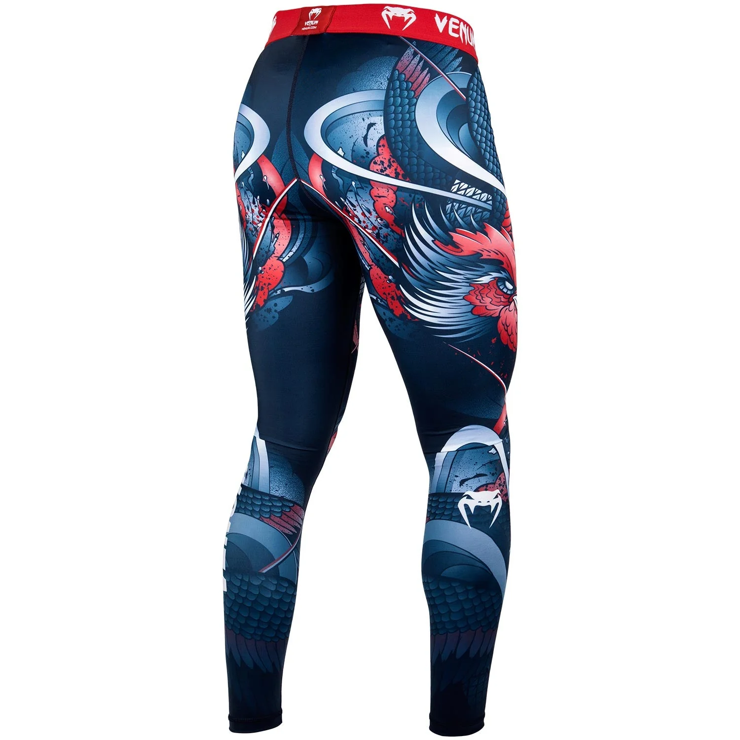 Pantalon de Compression Venum Rooster - Bleu Marine/Orange - Image 4
