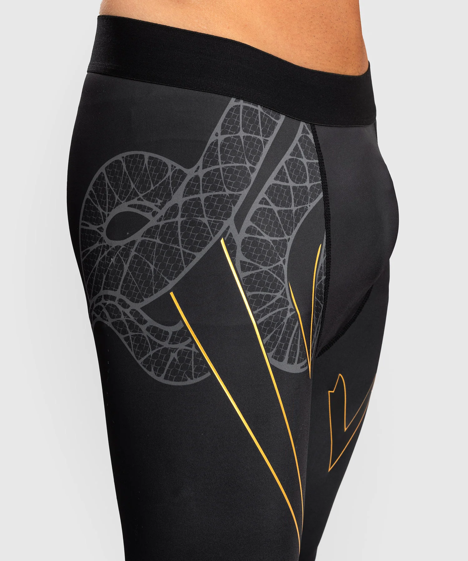 Pantalon de Compression Venum Serpenti – Noir/Argent/Or - Image 5
