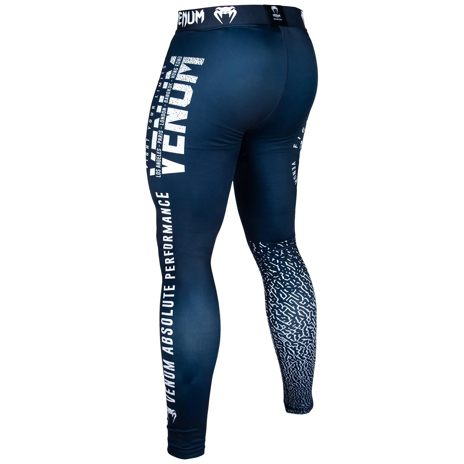 Pantalon de Compression Venum Signature - Bleu Marine/Blanc - Image 3