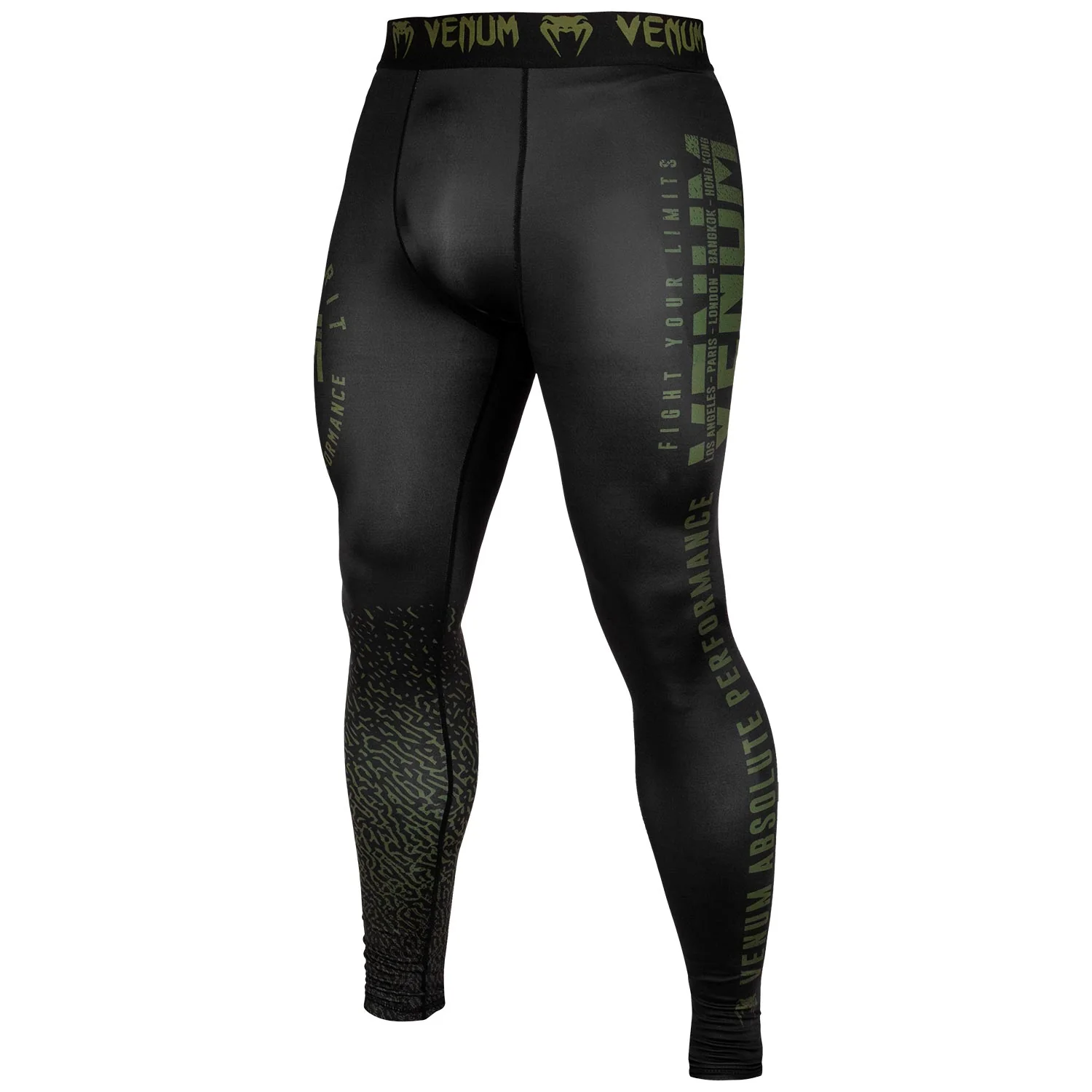 Pantalon de Compression Venum Signature - Noir/Kaki - Exclusivité - Image 2