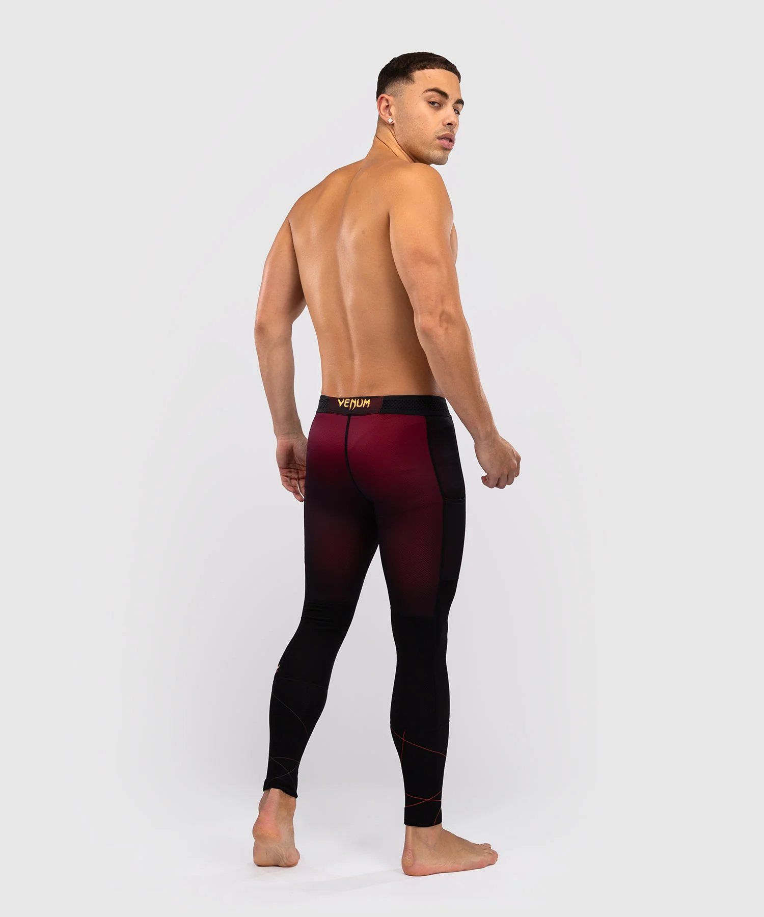 Pantalon de Compression Venum Tactical XT- Noir/Bordeaux/Or - Image 4