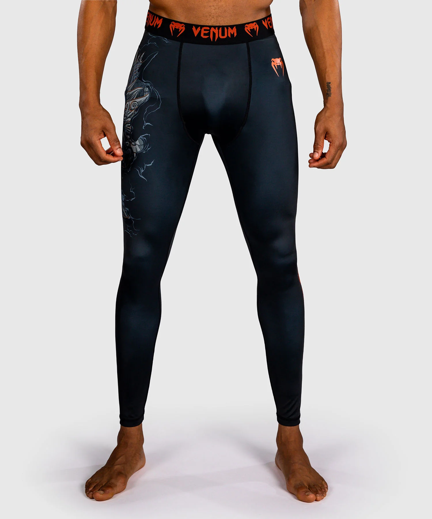Pantalon de compression Venum Thunder Dragon – Noir/Gris/Cuivre