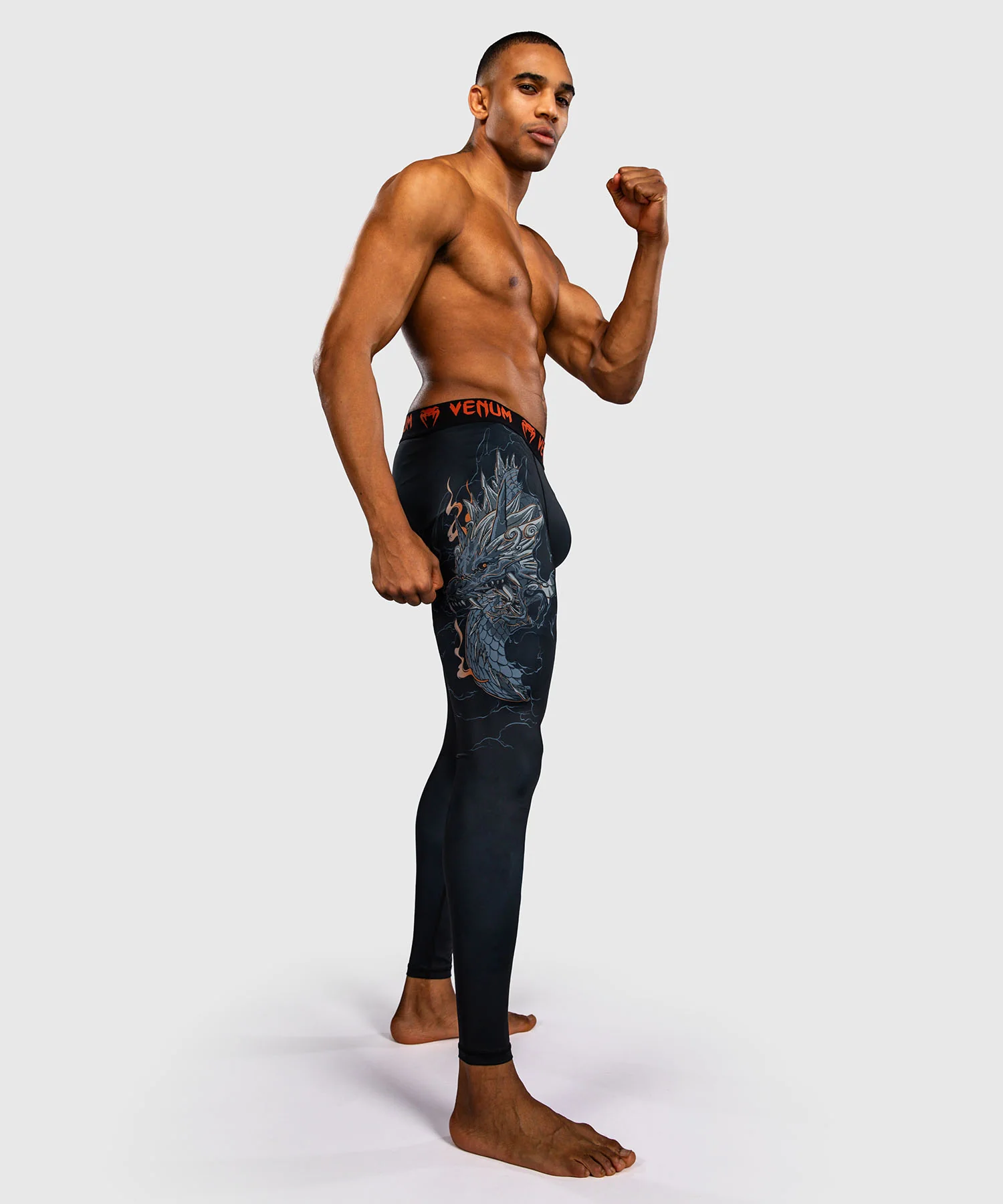 Pantalon de compression Venum Thunder Dragon – Noir/Gris/Cuivre - Image 3