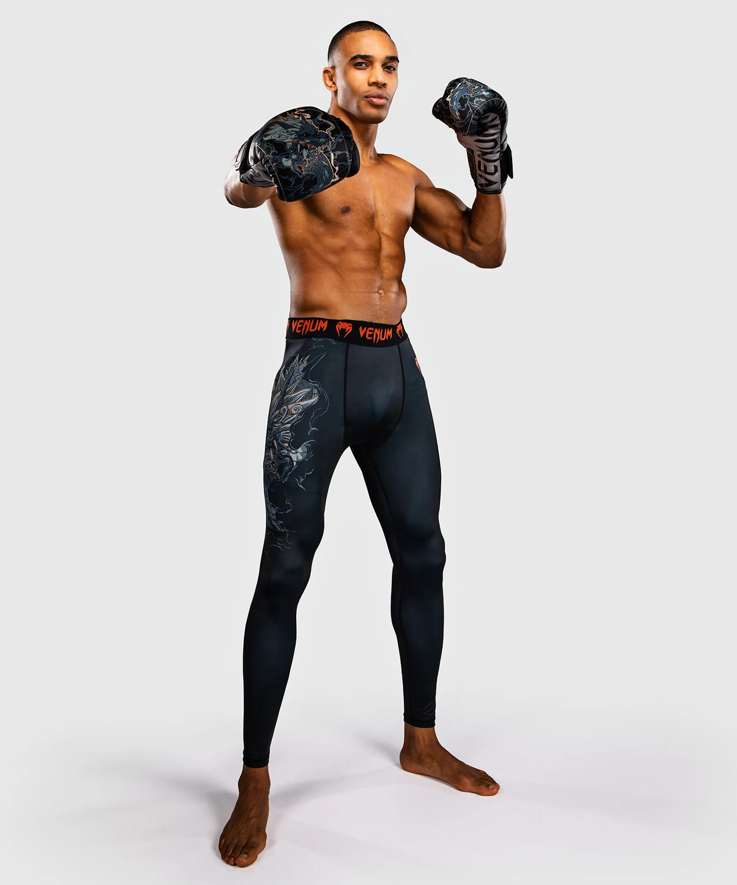 Pantalon de compression Venum Thunder Dragon – Noir/Gris/Cuivre - Image 5