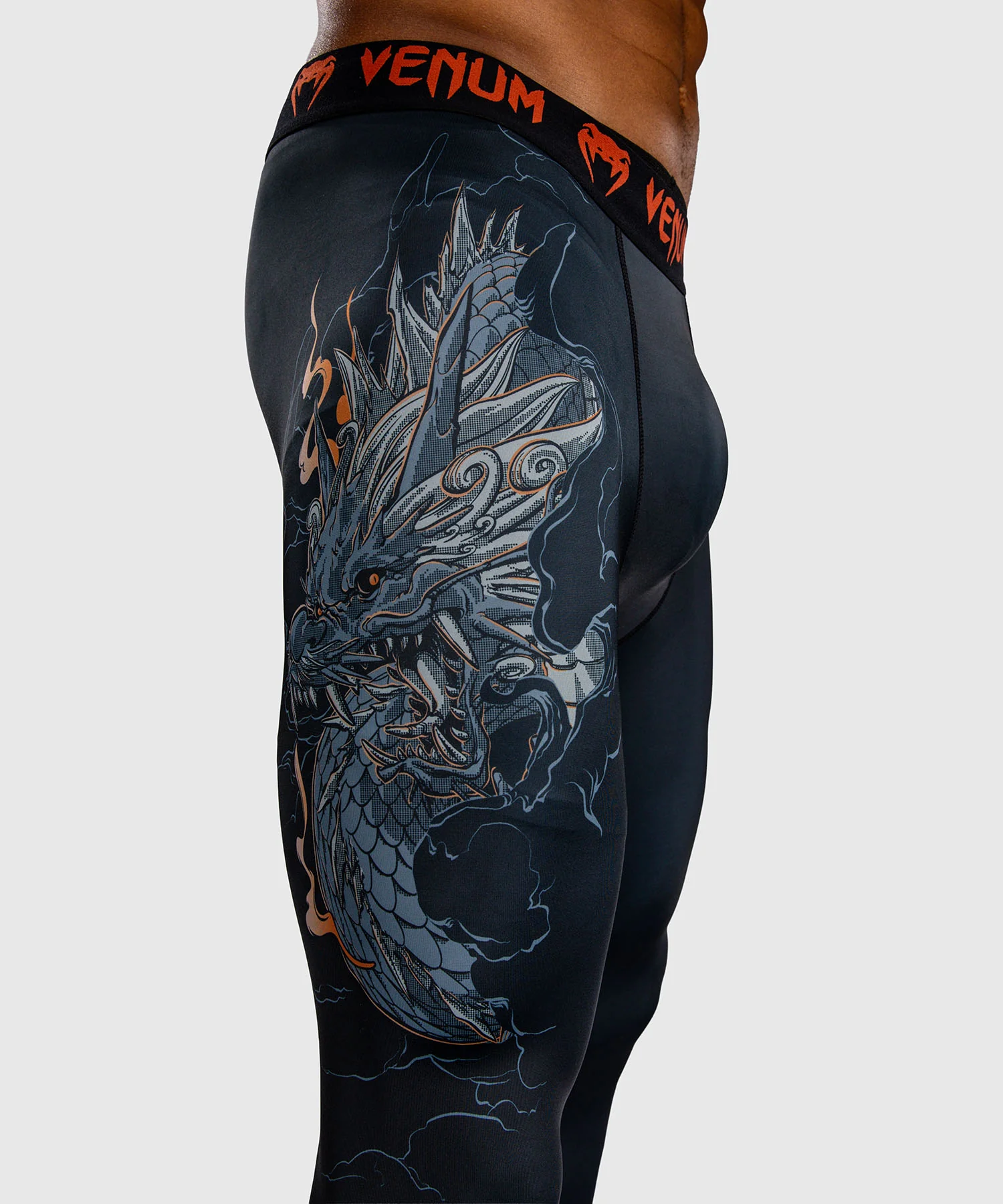 Pantalon de compression Venum Thunder Dragon – Noir/Gris/Cuivre - Image 8