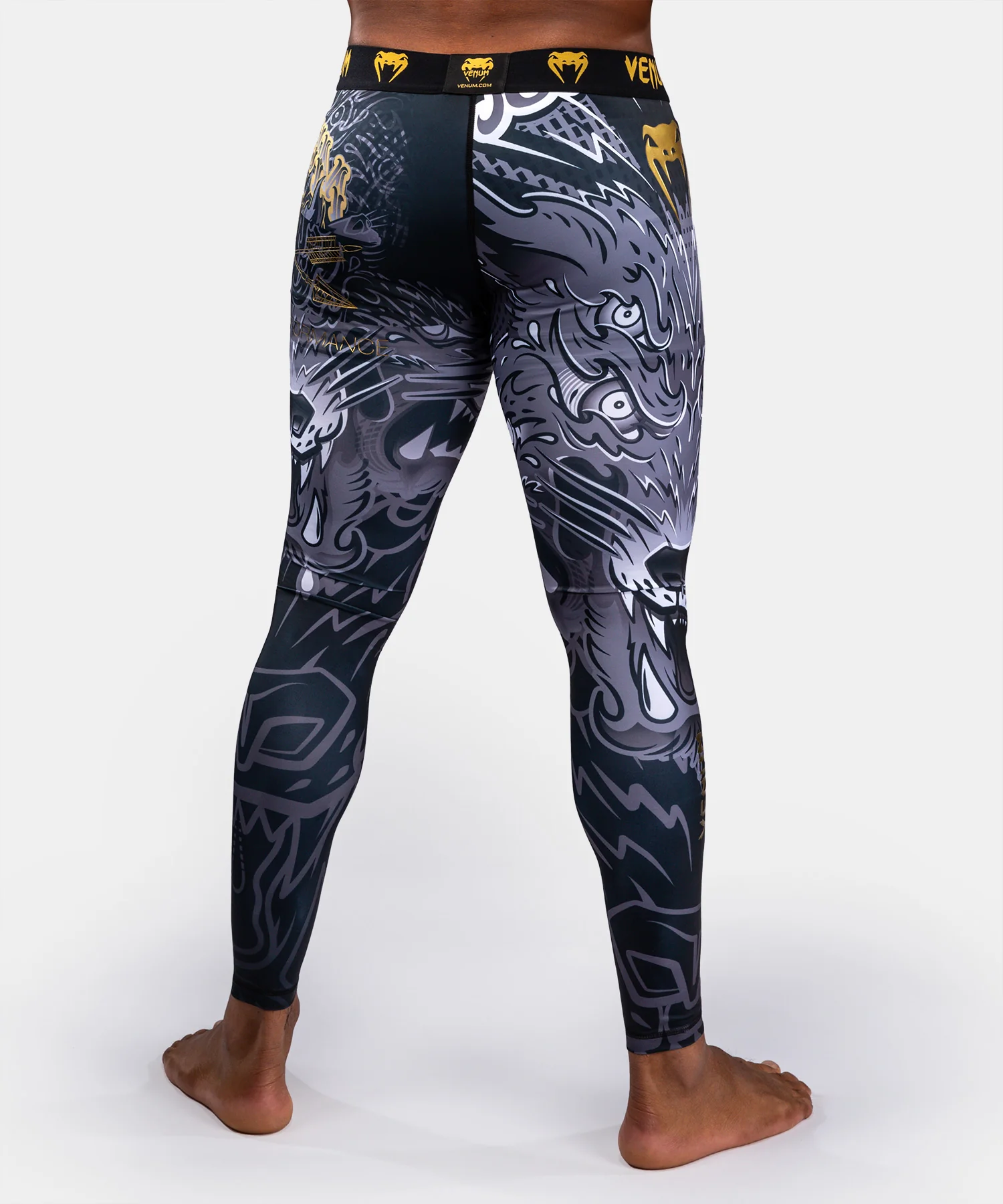 Pantalon de compression Venum Wolf Atak – Noir/Gris - Image 4