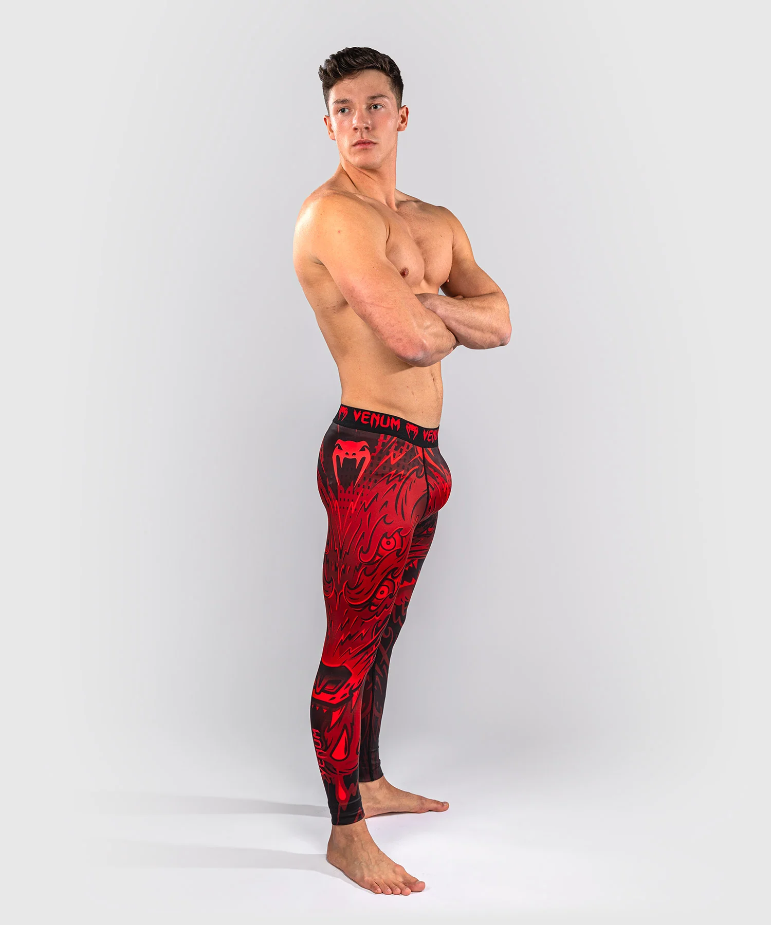 Pantalon de compression Venum Wolf Atak – Noir/Rouge - Image 5