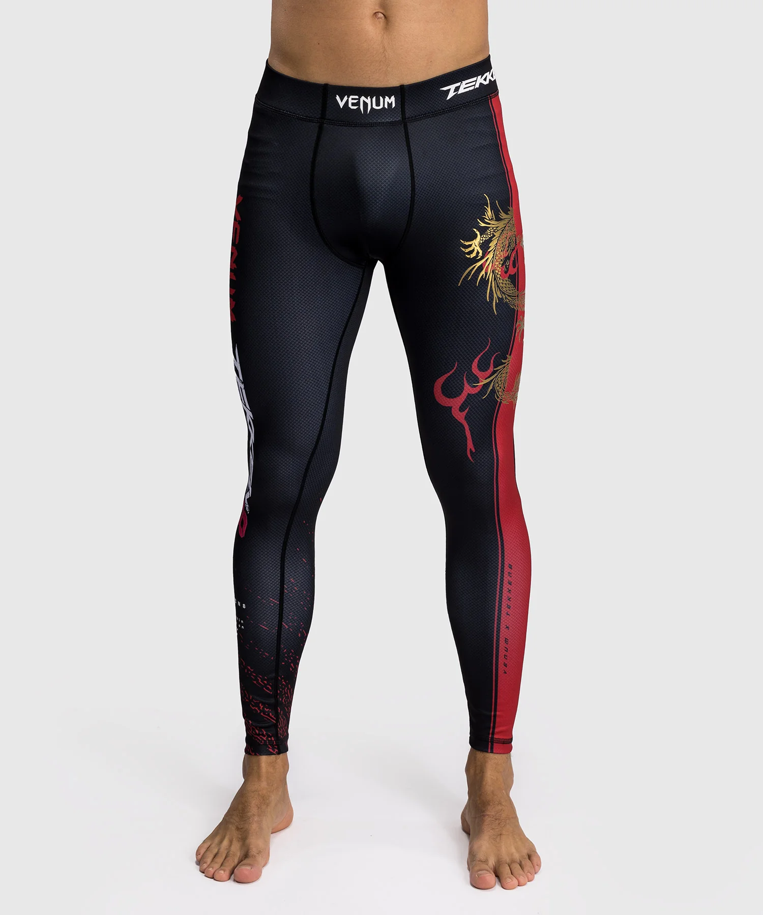 Pantalon de compression Venum x TEKKEN 8 - Marshall Law - Noir/Rouge/Or - Image 2