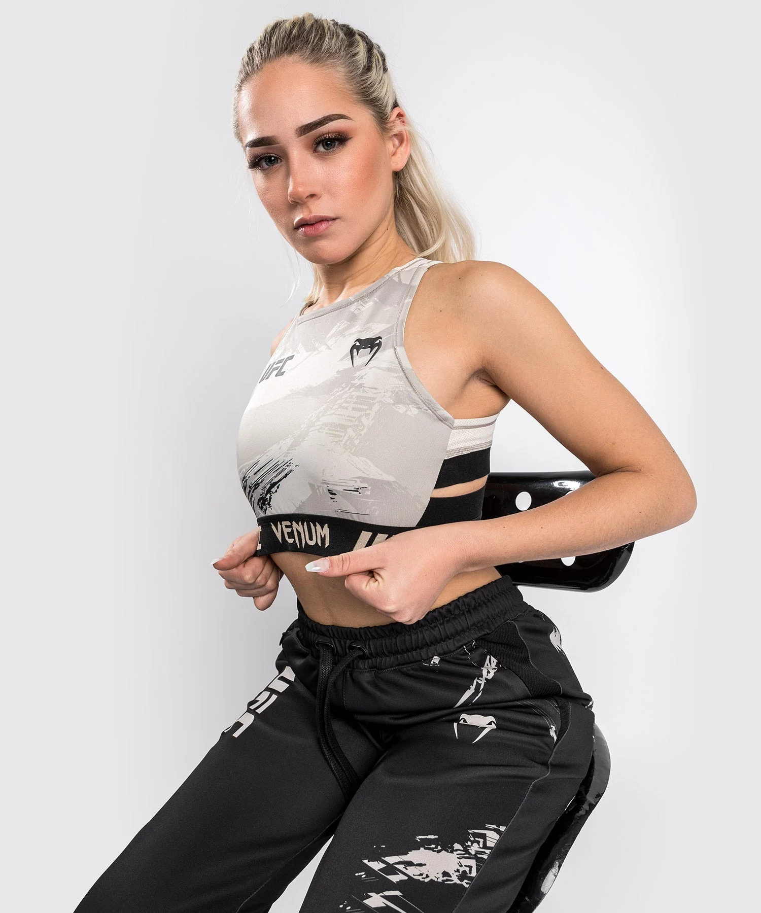 Pantalon de Jogging UFC Venum Authentic Fight Week 2.0 - Pour Femmes - Noir/Sable - Image 5