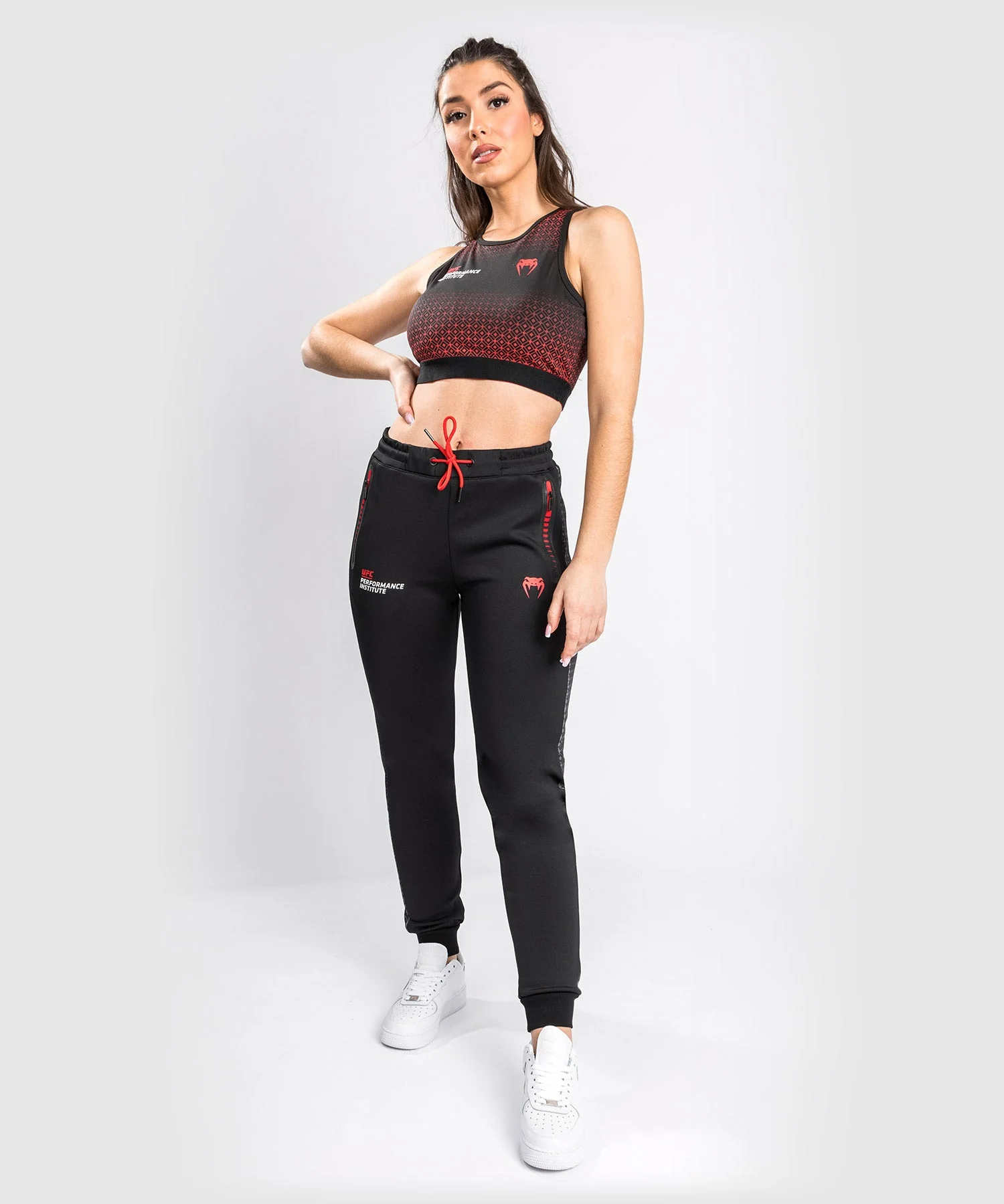 Pantalon de jogging UFC Venum Performance Institute - Pour Femmes - Noir/Rouge - Image 2