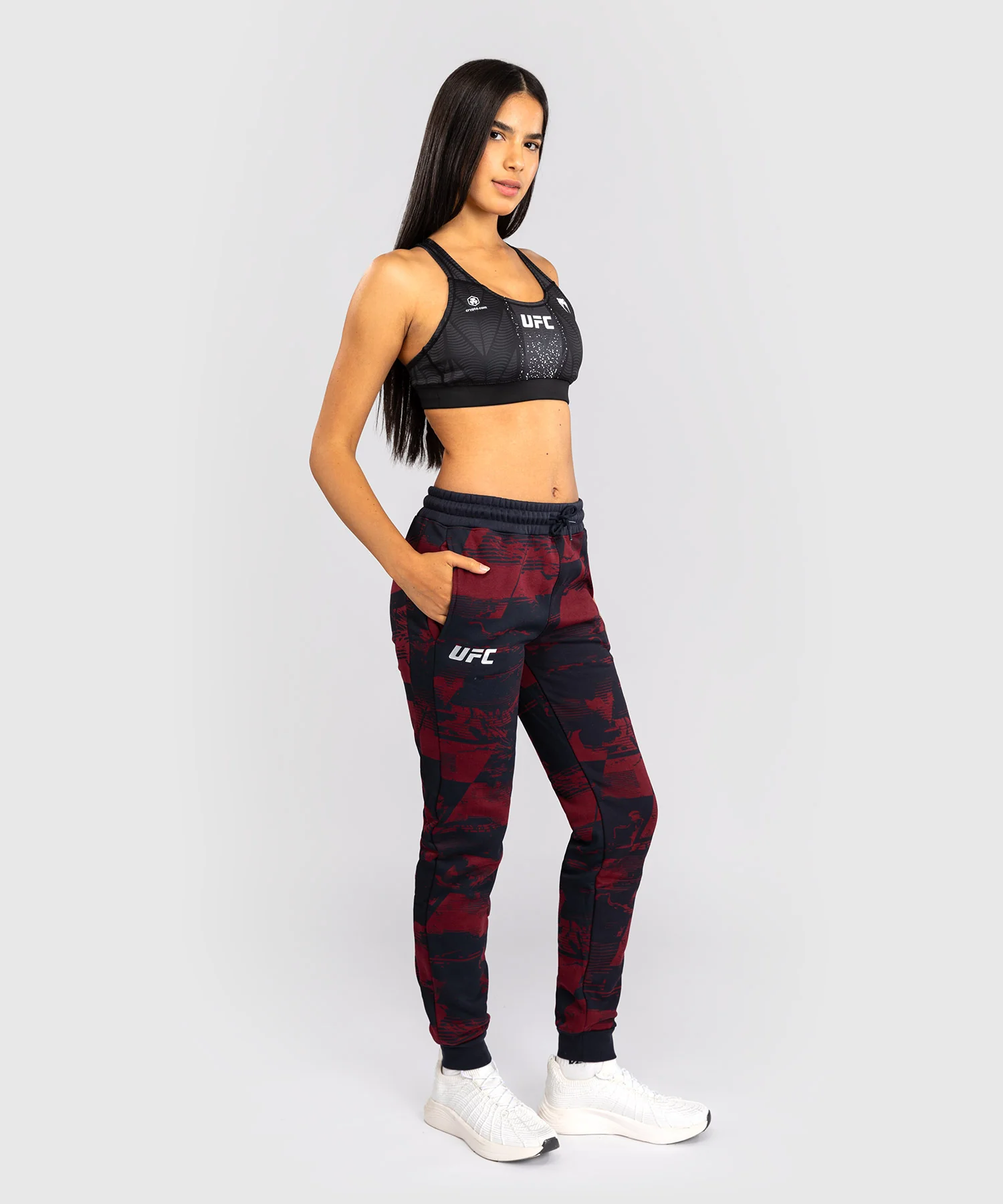 Pantalon Femme UFC Zenith by Venum Authentic Fight Week - Bleu marine/Bordeaux/Argent - Image 6