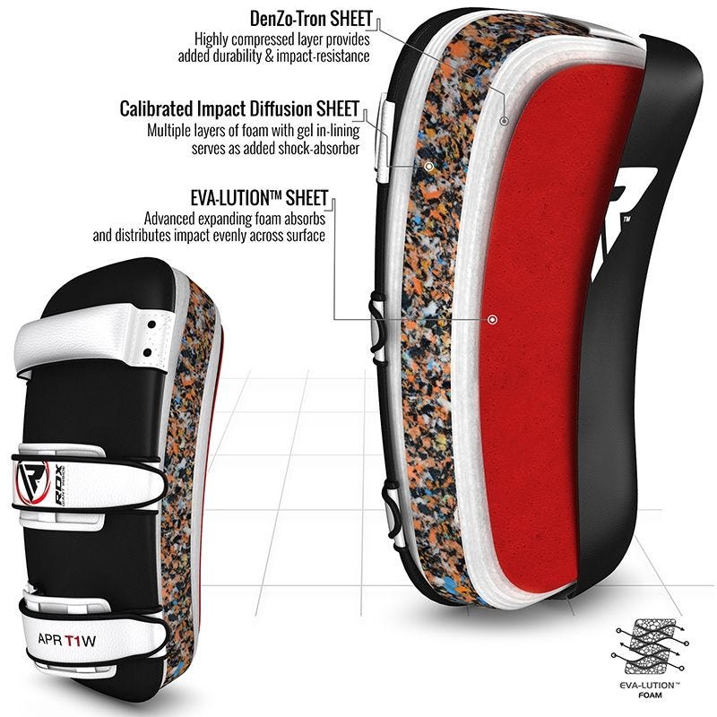 Pao de boxe courbé à l’unité RDX Sports - Noir/Blanc - Image 3