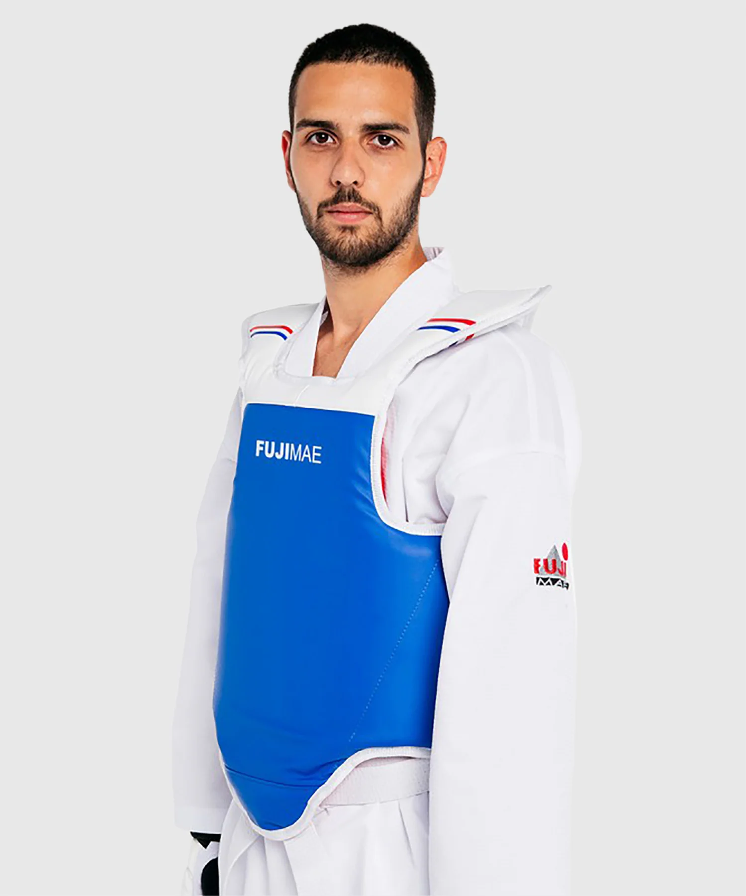 Plastron de taekwondo réversible Compétition WT Fujimae - Bleu/Rouge - Image 4