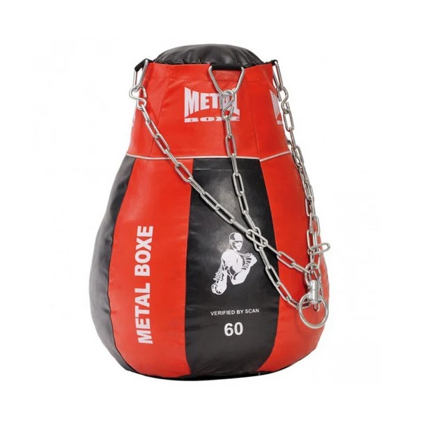 Poire à Uppercut Metal Boxe - Plein - 60 cm - Noir/Rouge - Image 2