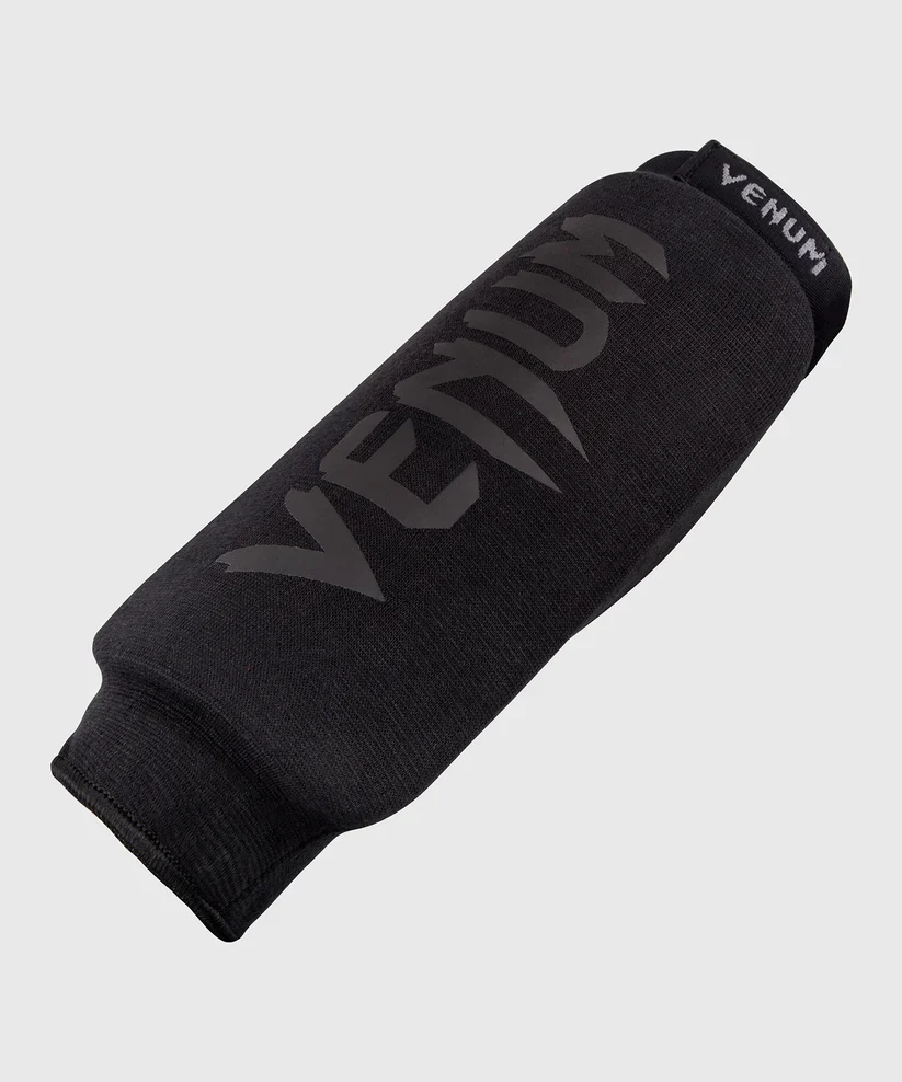 Protège-tibias Venum Kontact sans Pied – Noir/Noir - Image 2