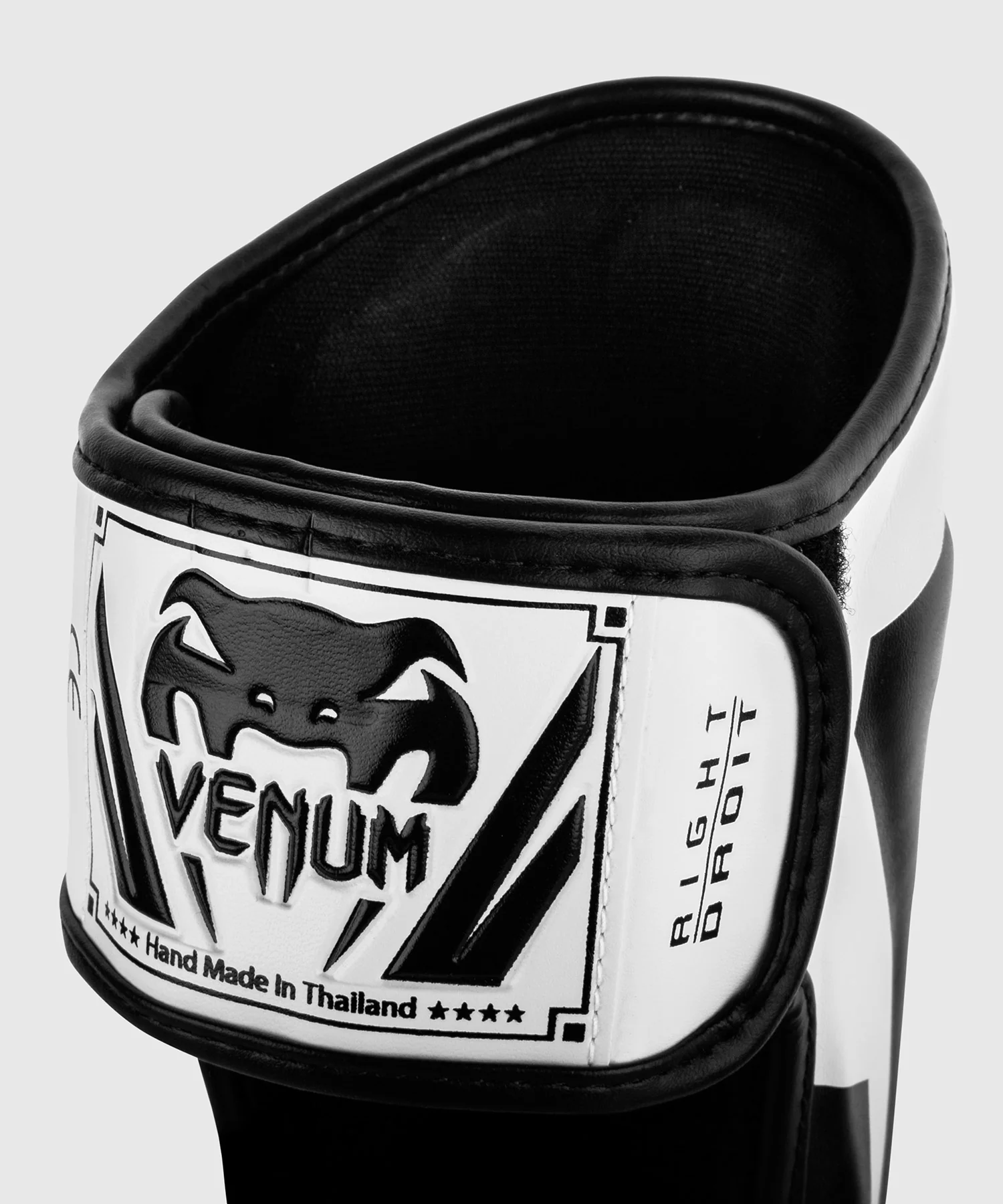Protège-tibias Venum Elite - Blanc/Noir - Image 3