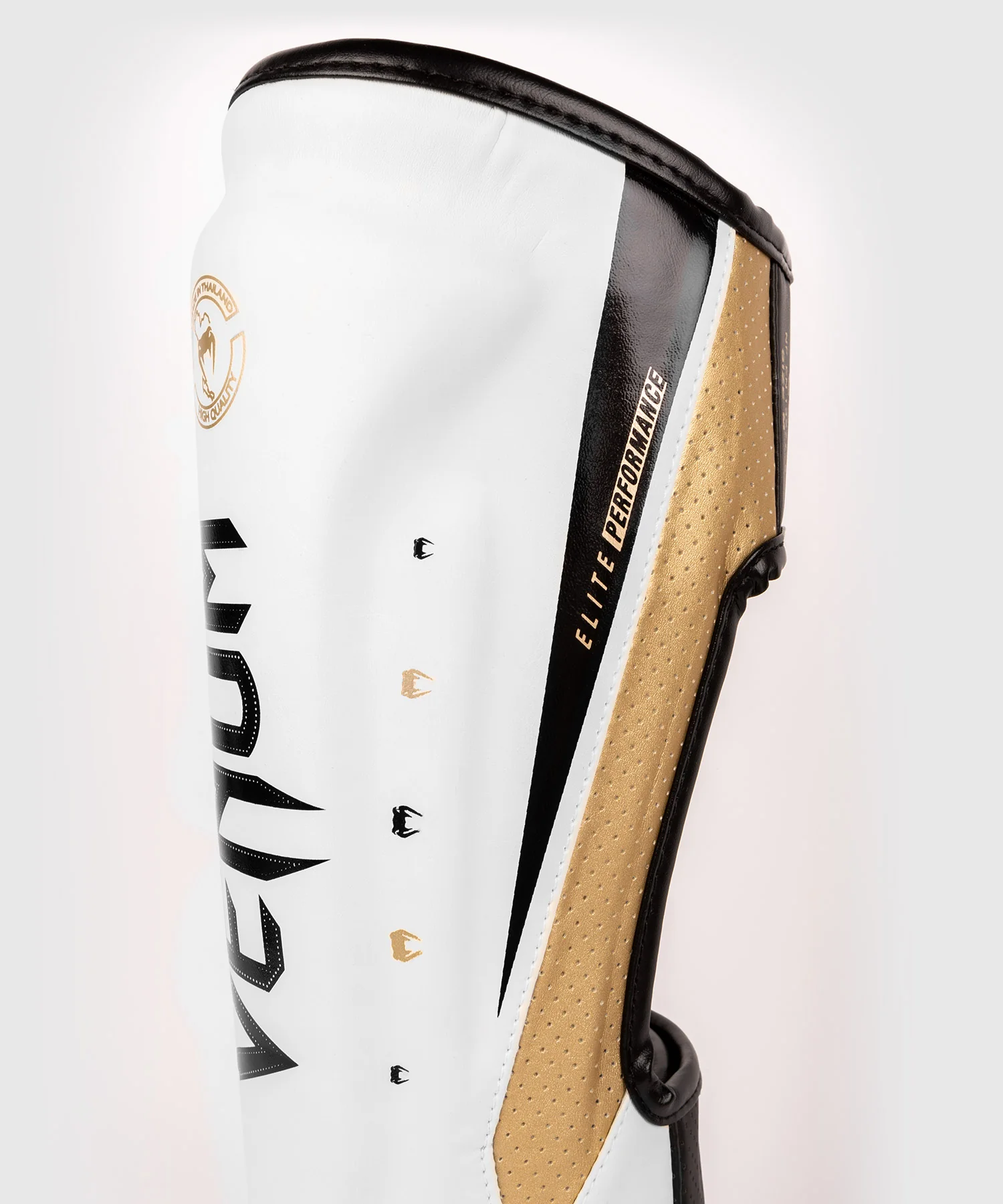 Protège-Tibias Venum Elite Evo - Blanc/Or - Image 3
