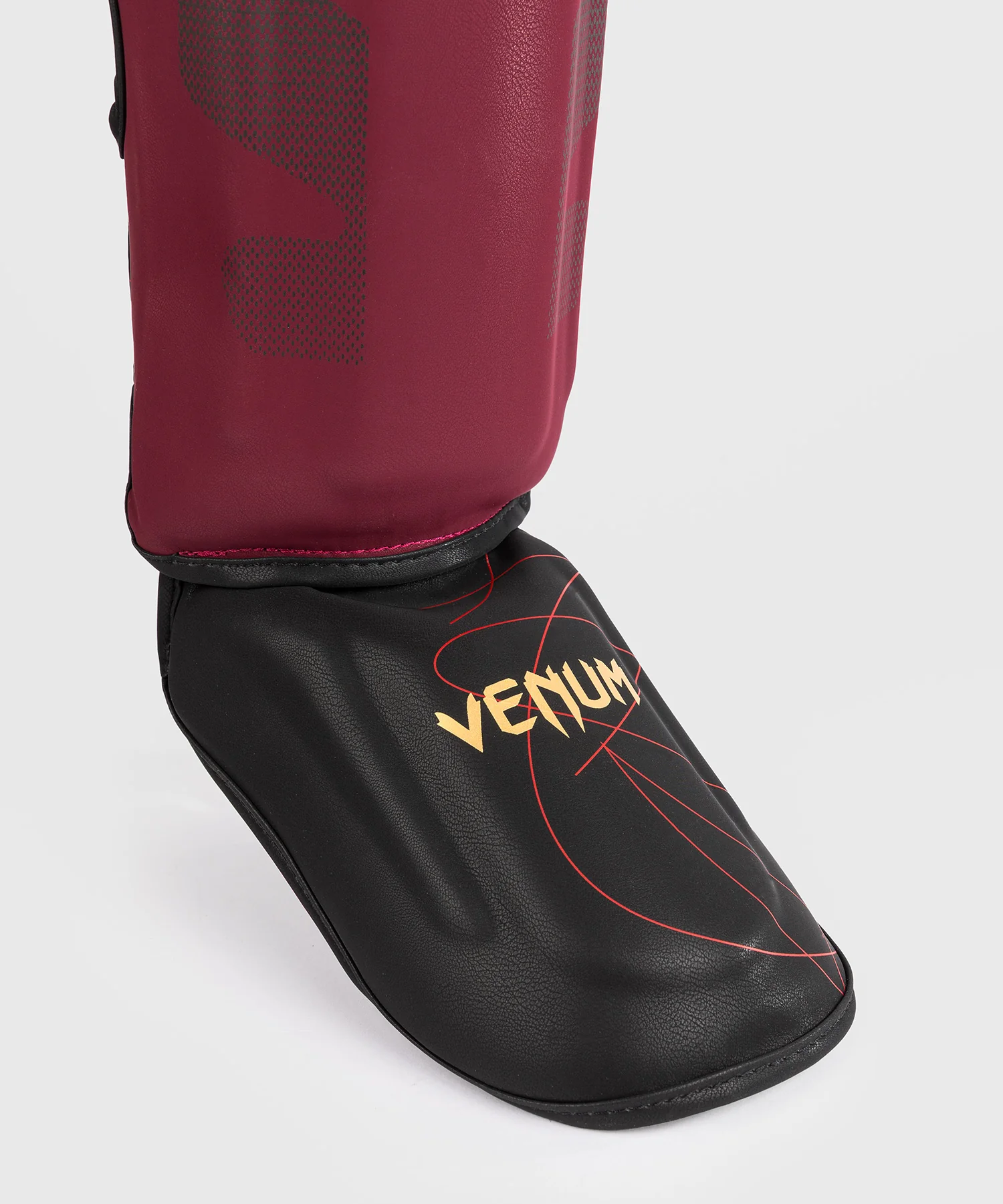 Protège-Tibias Venum Tactical XT- Noir/Bordeaux/Or - Image 4