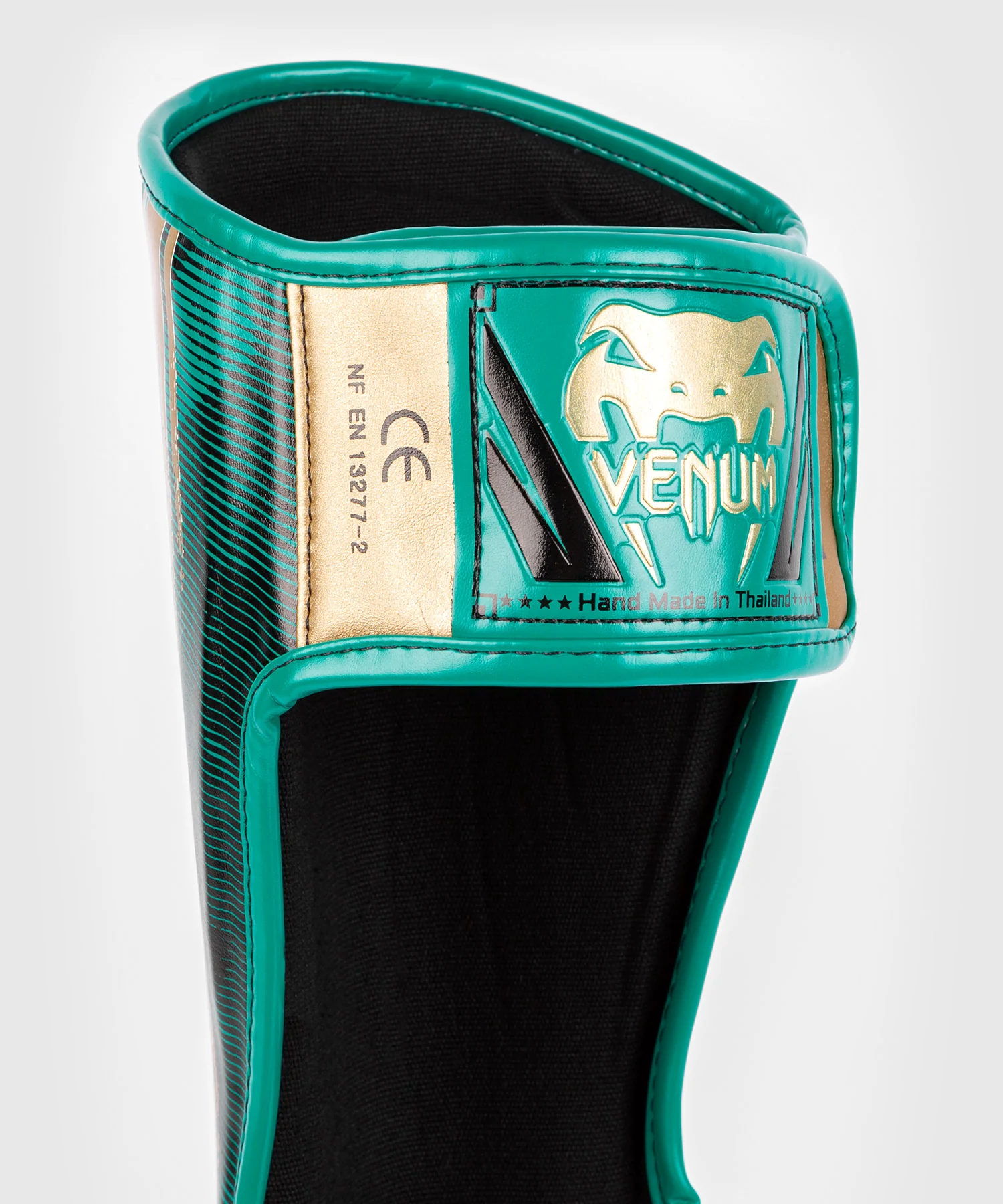 Protège-tibias Venum WBC Muay Thai - Noir/Vert - Image 3